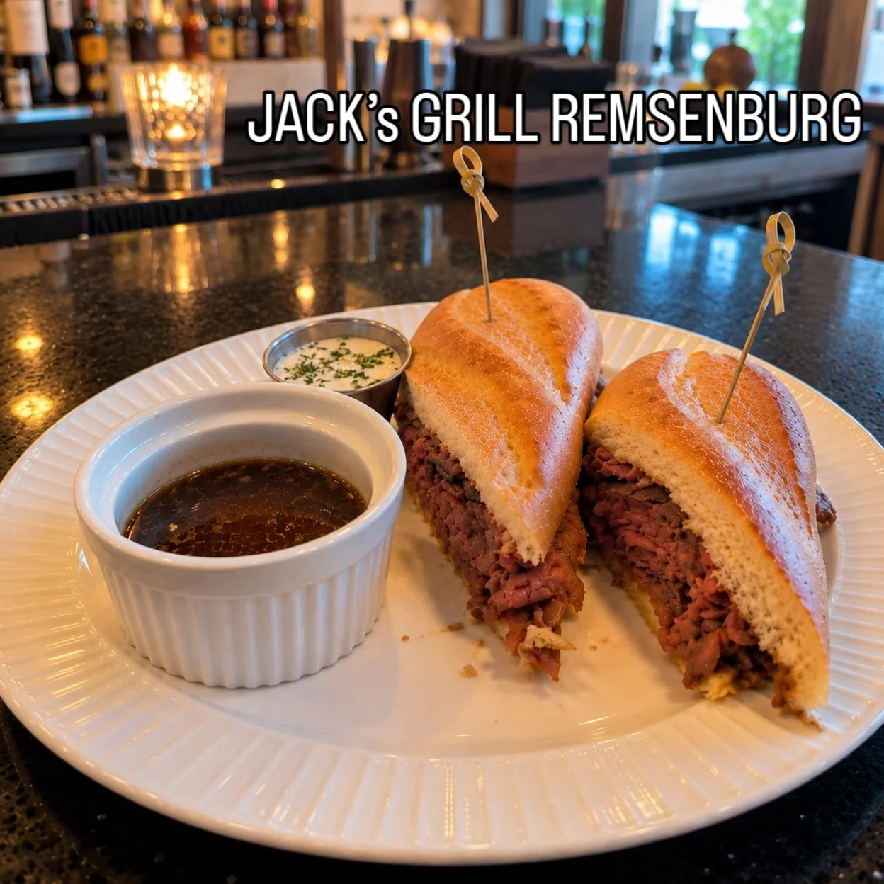 The French Dip has arrived.

Slow-roasted prime rib, soft French bread, horseradish cream, and au jus.