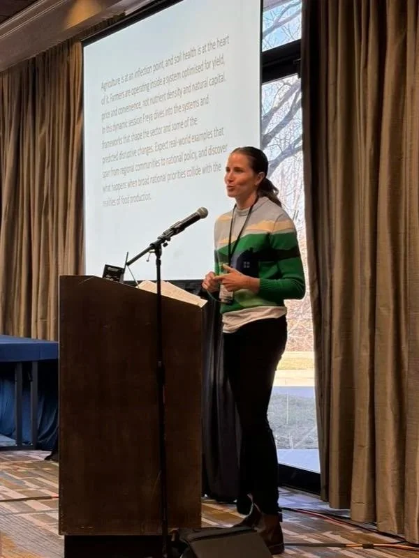 Freya Mulvey presenting