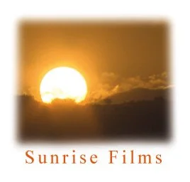 Sunrise with the sun partially obscured by clouds, with the text 'Sunrise Films' below.