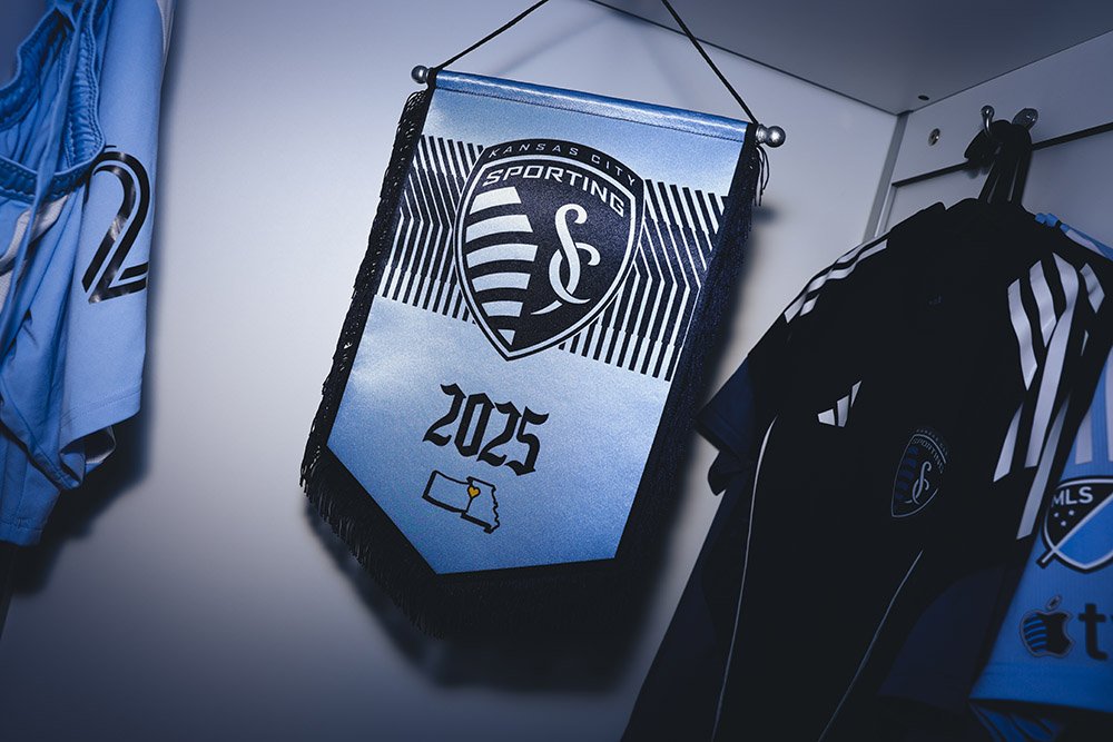 Kansas City Sporting Kansas City soccer team banner with 2025 and a map of Missouri.