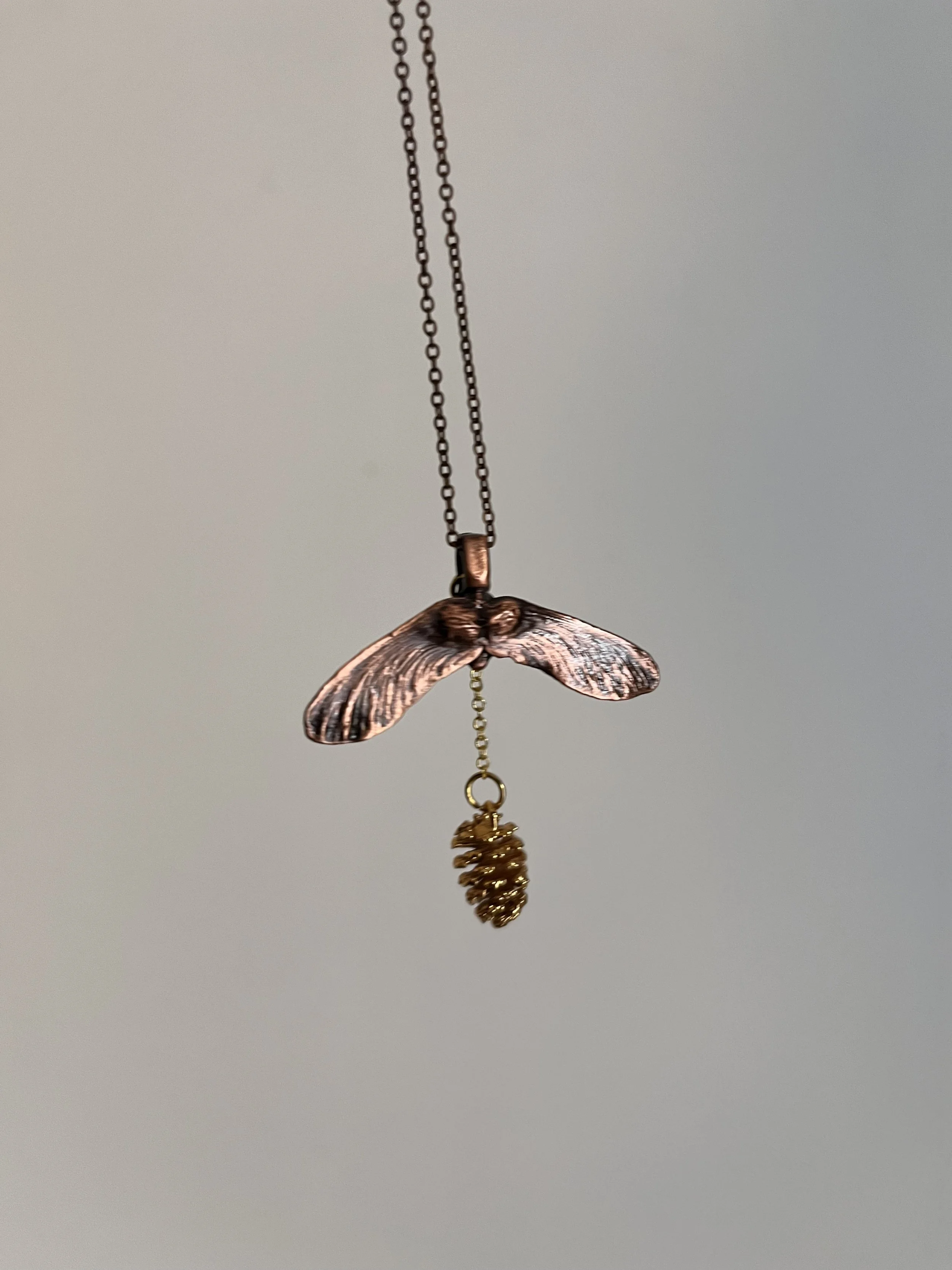 Electroformed Copper and Gold Plated Seed Pendant