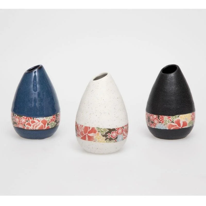 Shiki Yuzen Tear Drop Japanese Bud Vase
