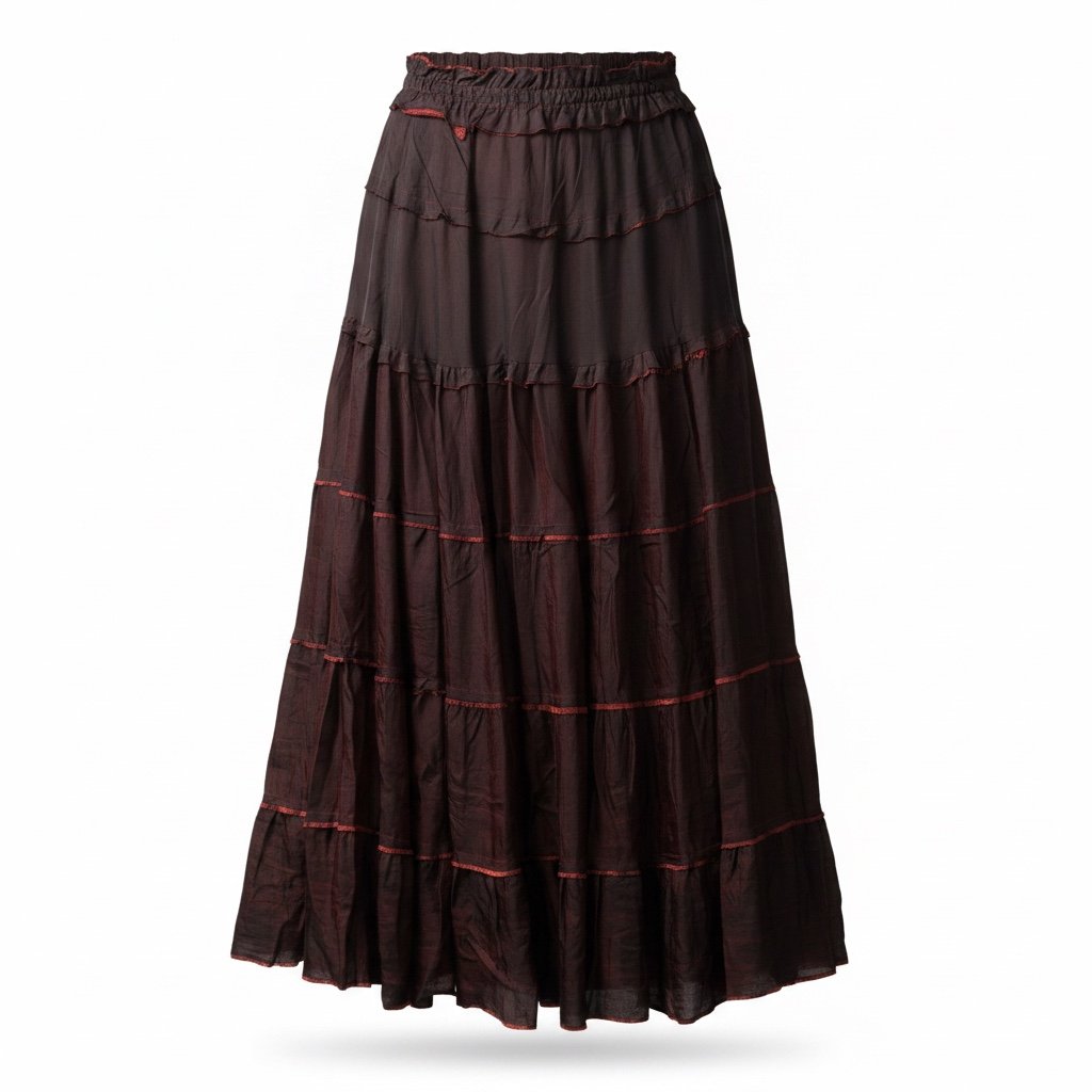 Sarissa Designs Silk Skirt - Chocolate and Russet Red