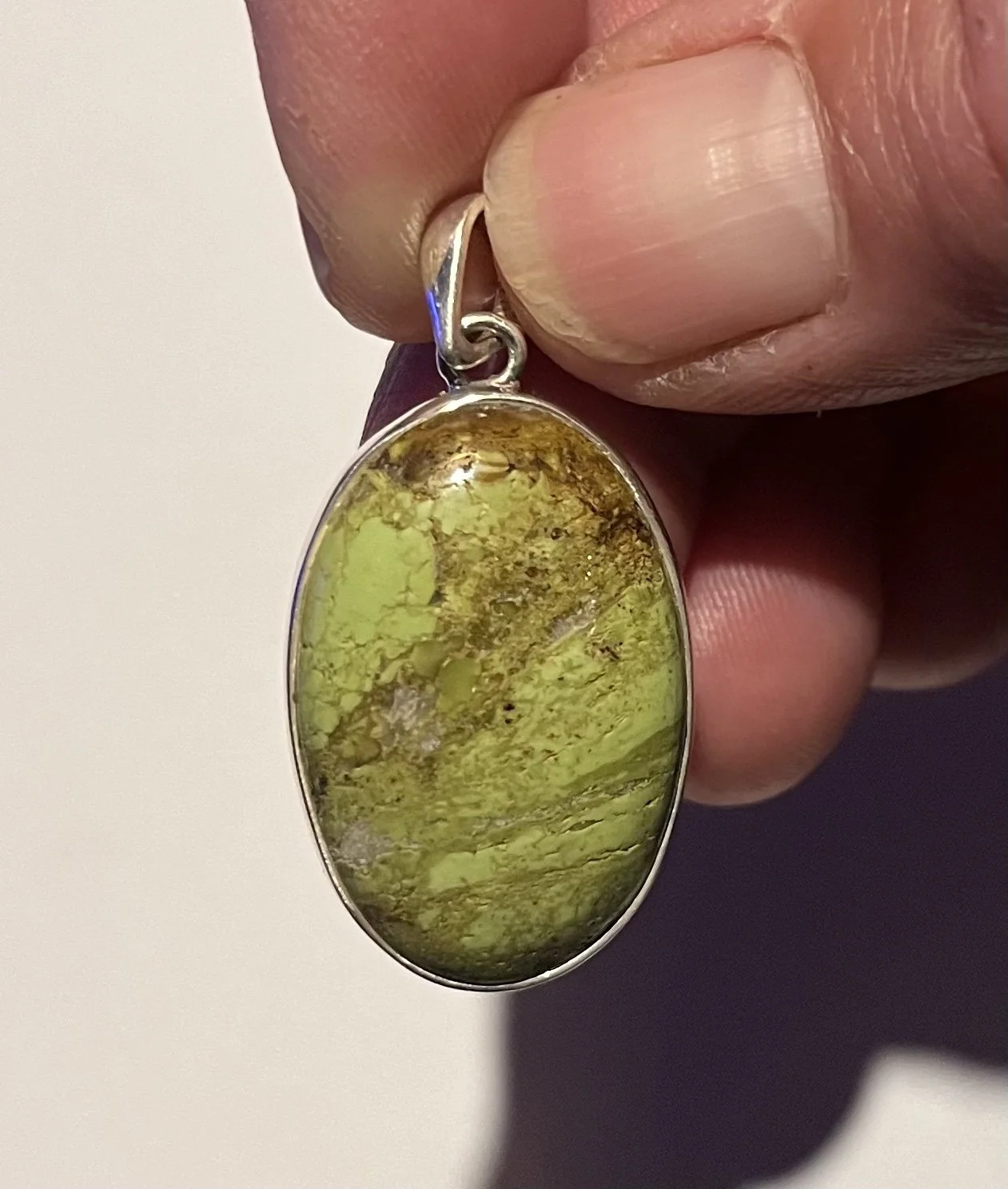Gaspeite Rare Earth Mineral Pendant