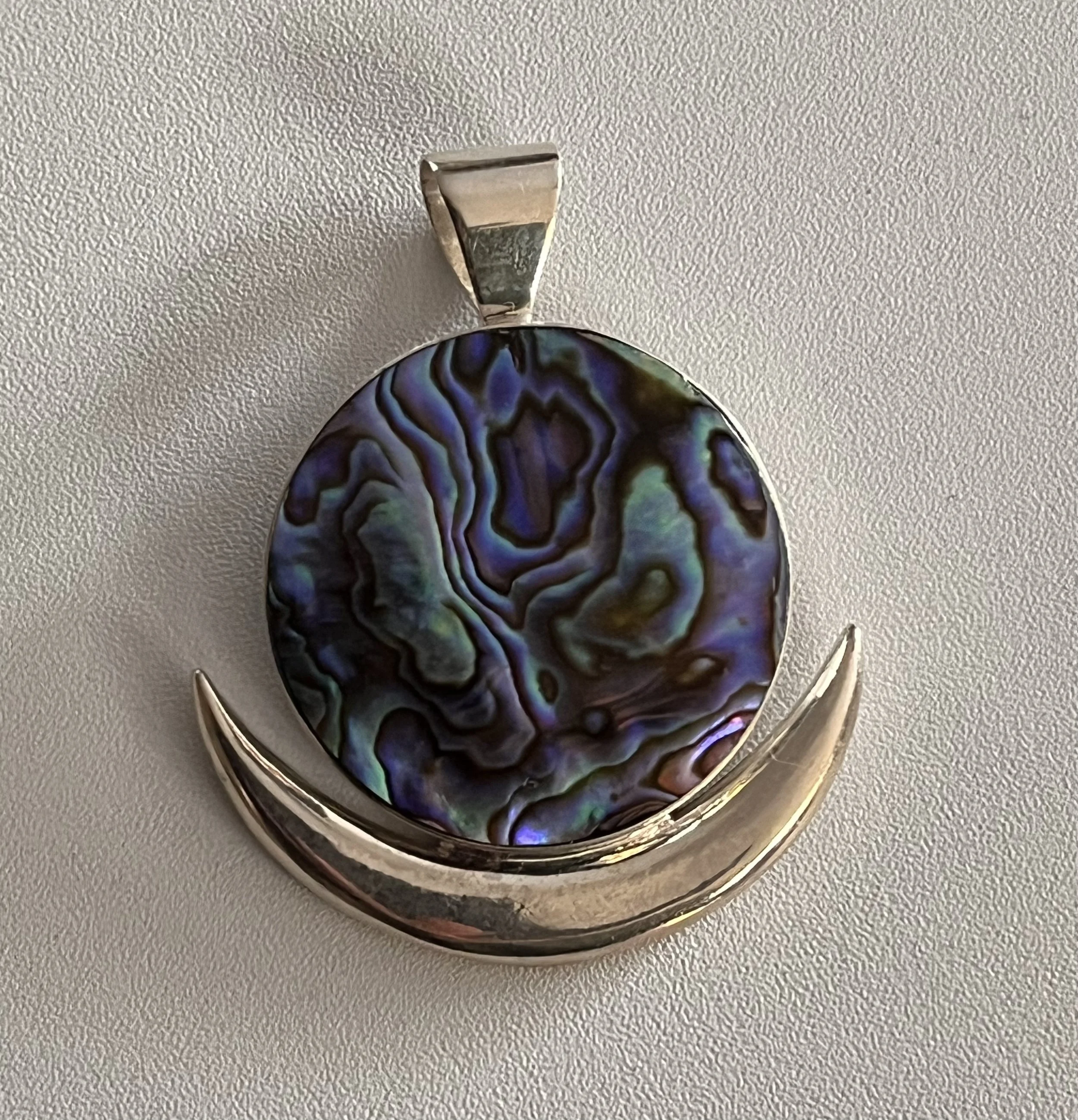 Crescent Moon Pāua Shell Pendant