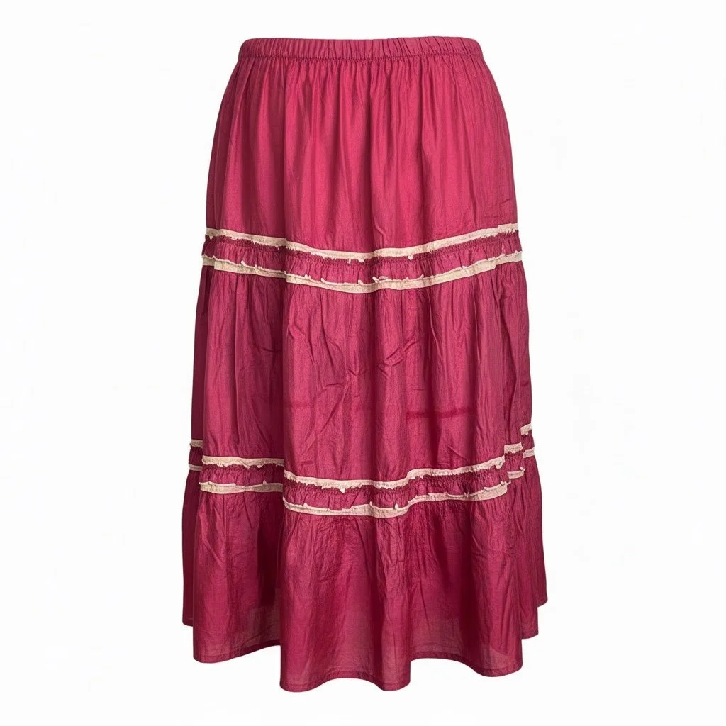Sarissa Designs Silk Skirt - Red and Gold