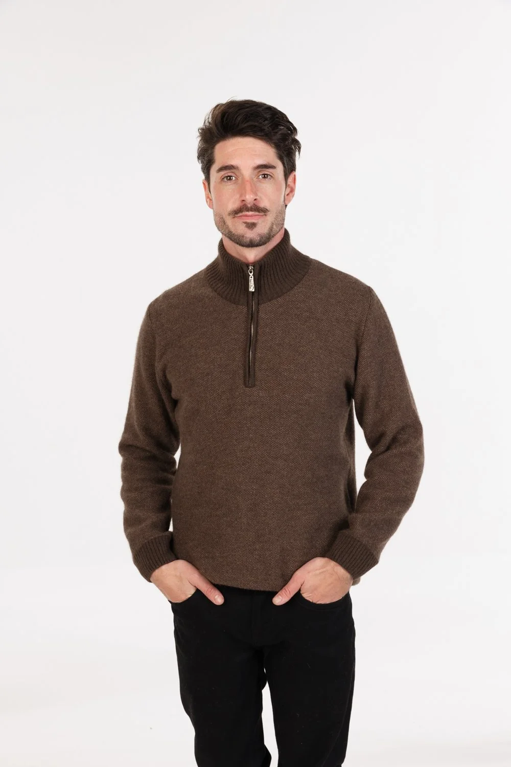 Textured Half Zip Sweater