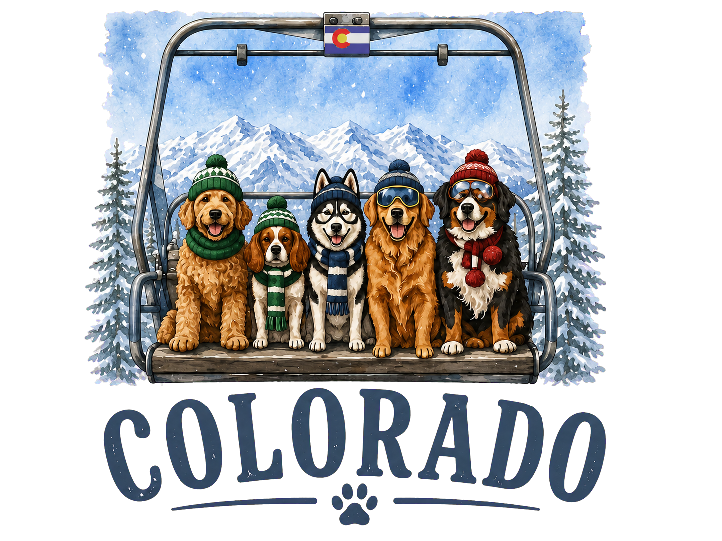 Dogs on Ski COLORADO - Transparent.png