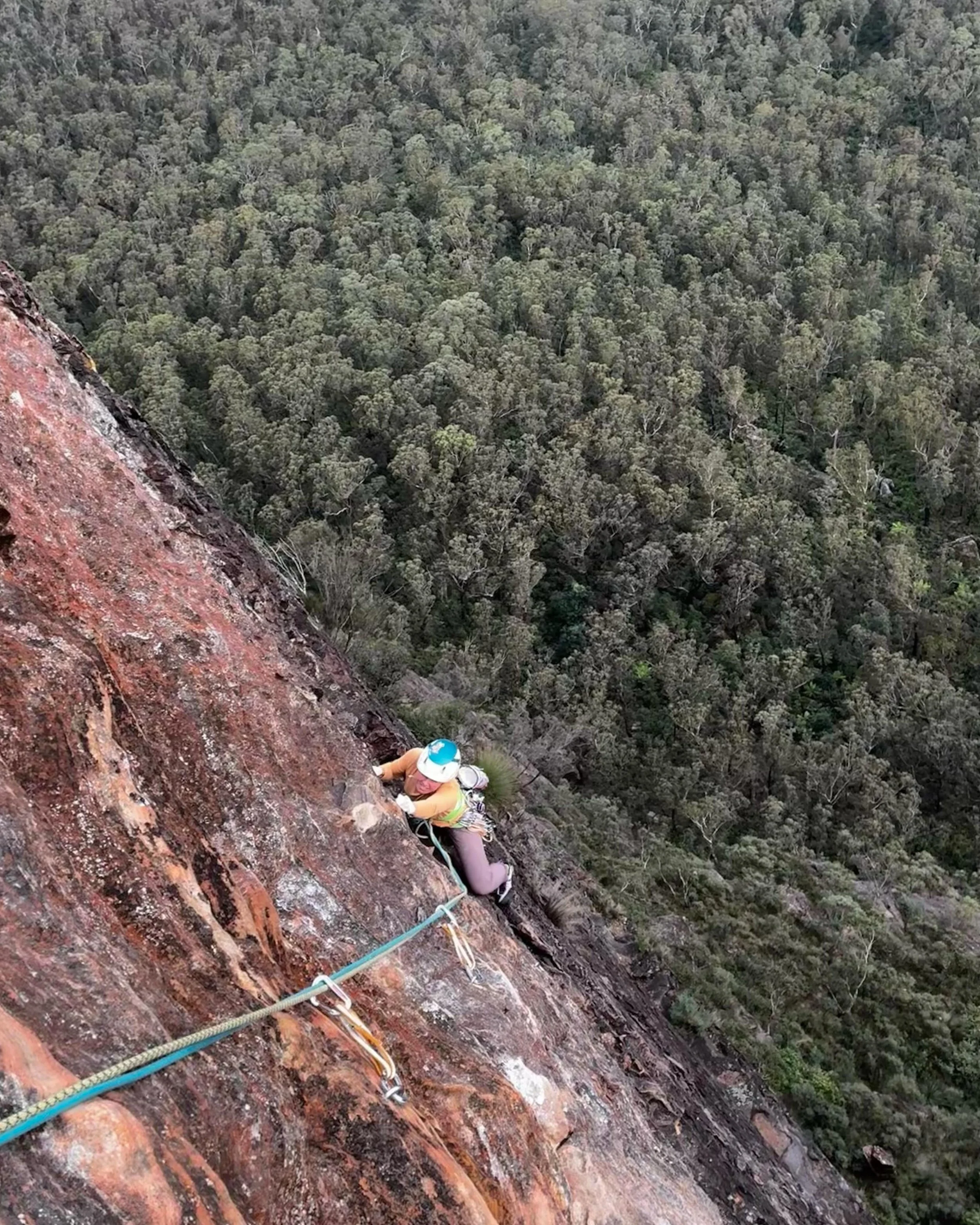 Bunny Bucket Buttress

8 pitches of sandstone sport climbing up to 18, and in a really beautiful setting. A route that I was really keen to do during our brief trip the Blue Mountains - thank to Abbey for coming along in 110% humidity. The top pitche
