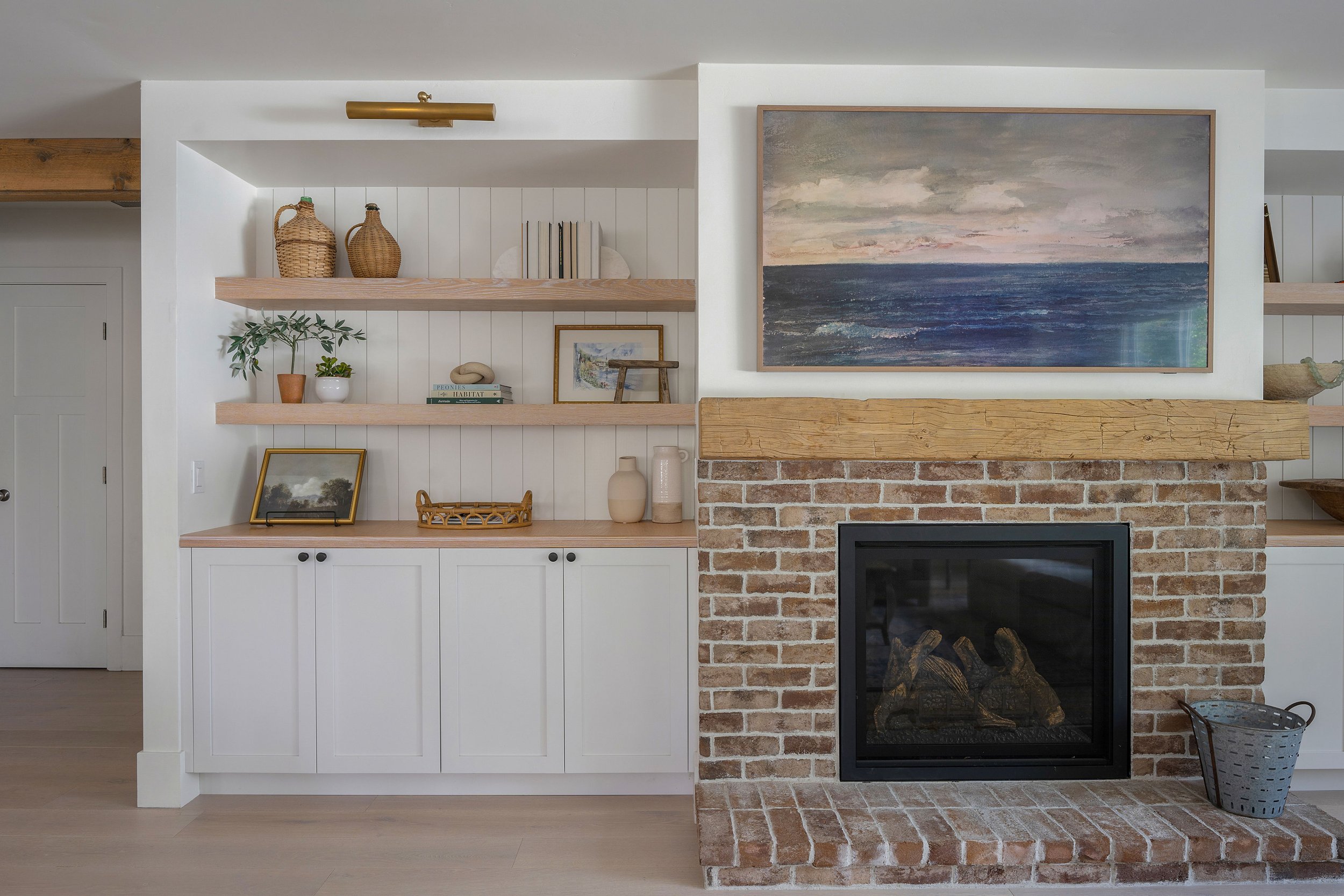 Corner to center, a fireplace transformation