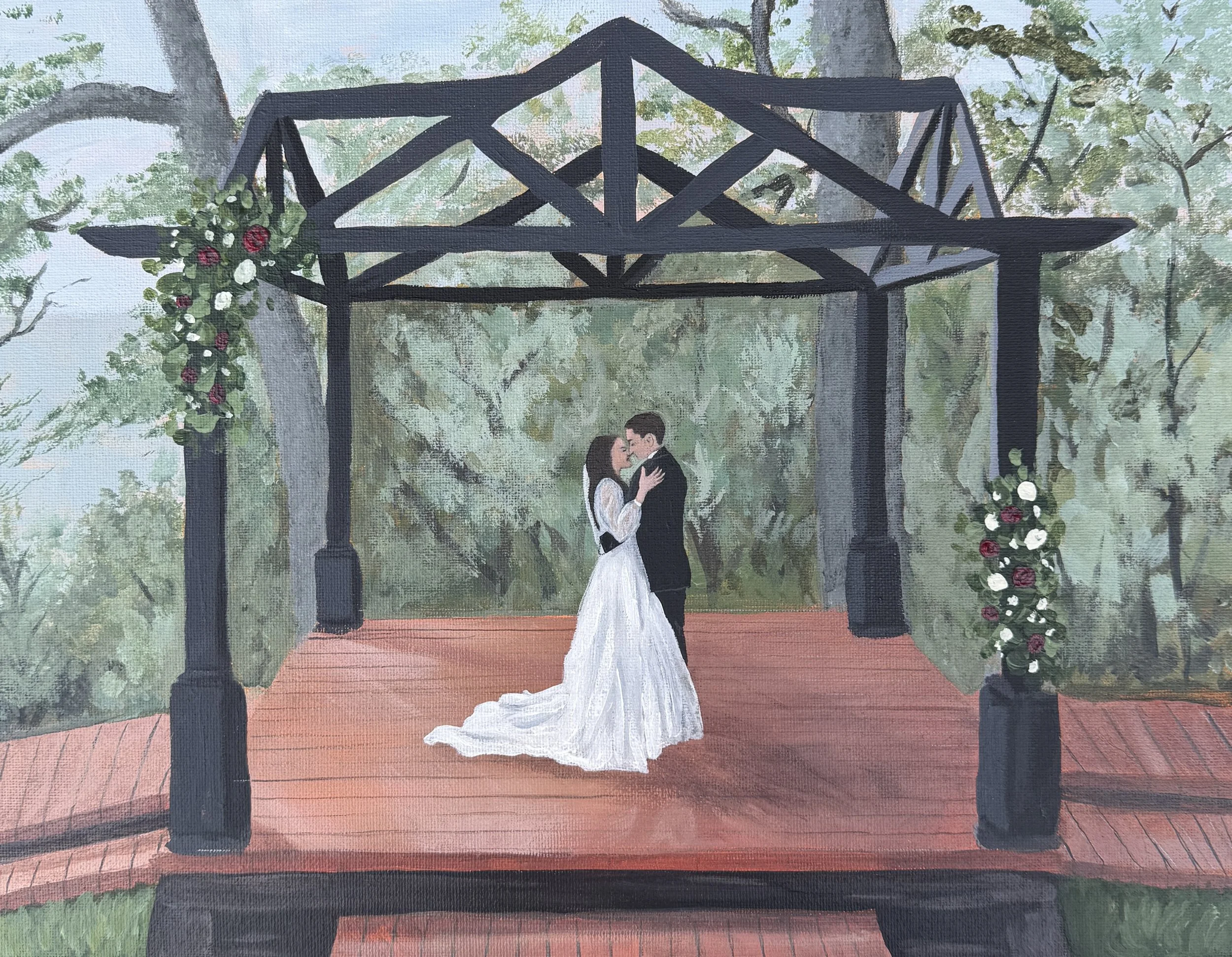 Bride and Groom First Look in Acrylic
