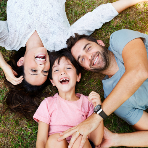 Happy family ready to schedule a dental appointment with the caring team at Dental Care of Cerritos.