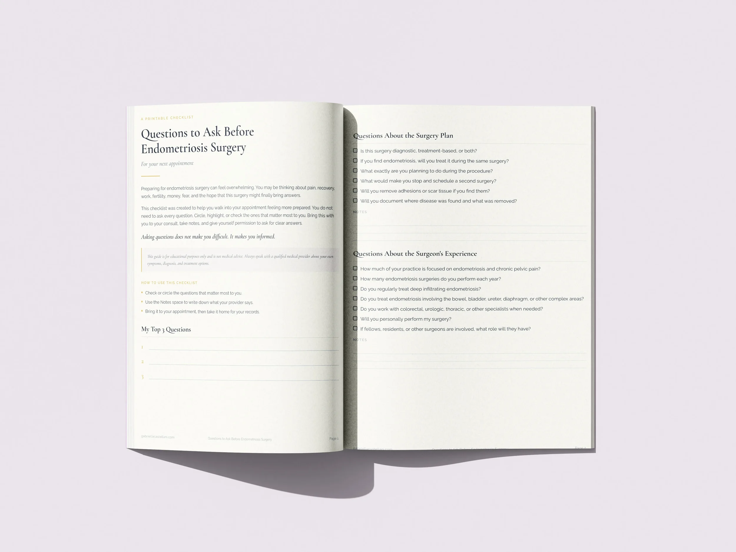 Questions to Ask Before Endometriosis Surgery: A Printable Checklist