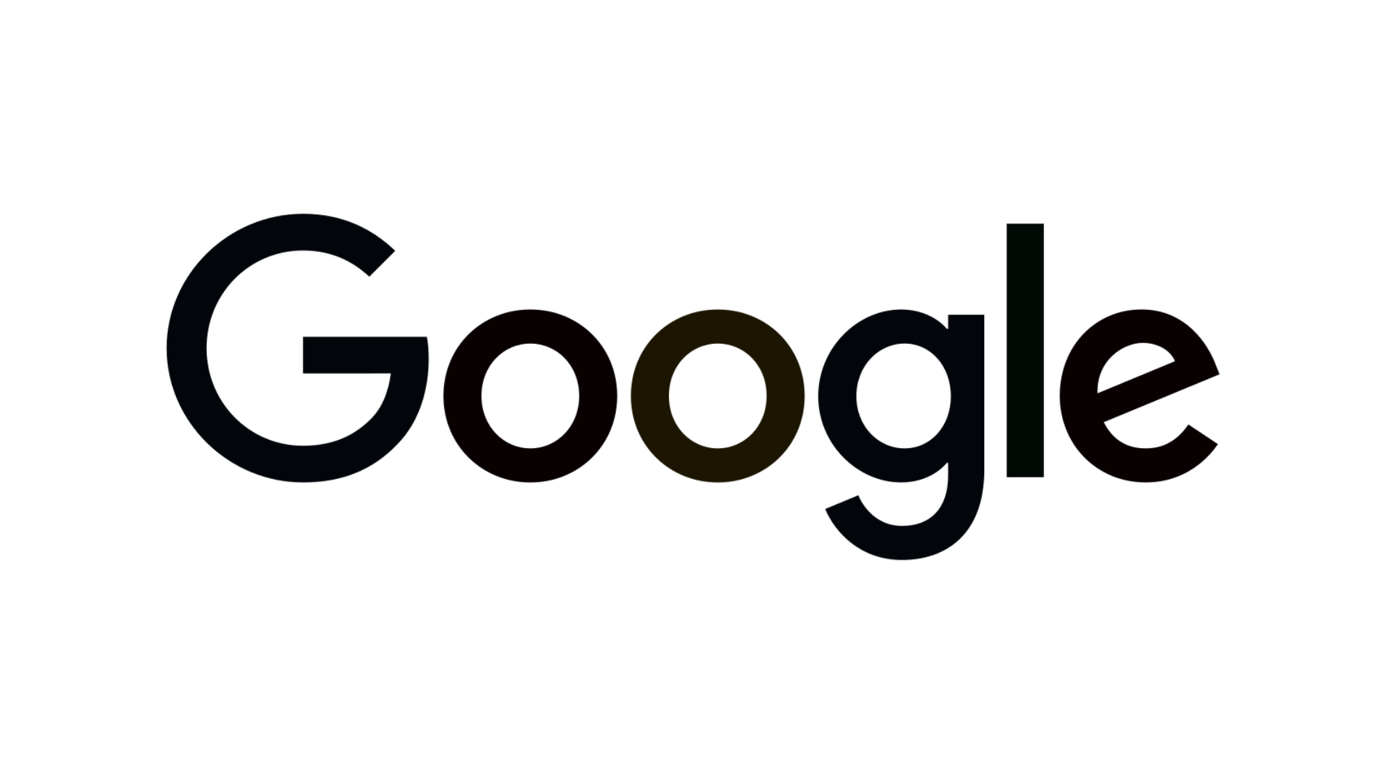 Google logo with multicolored letters on a black background.