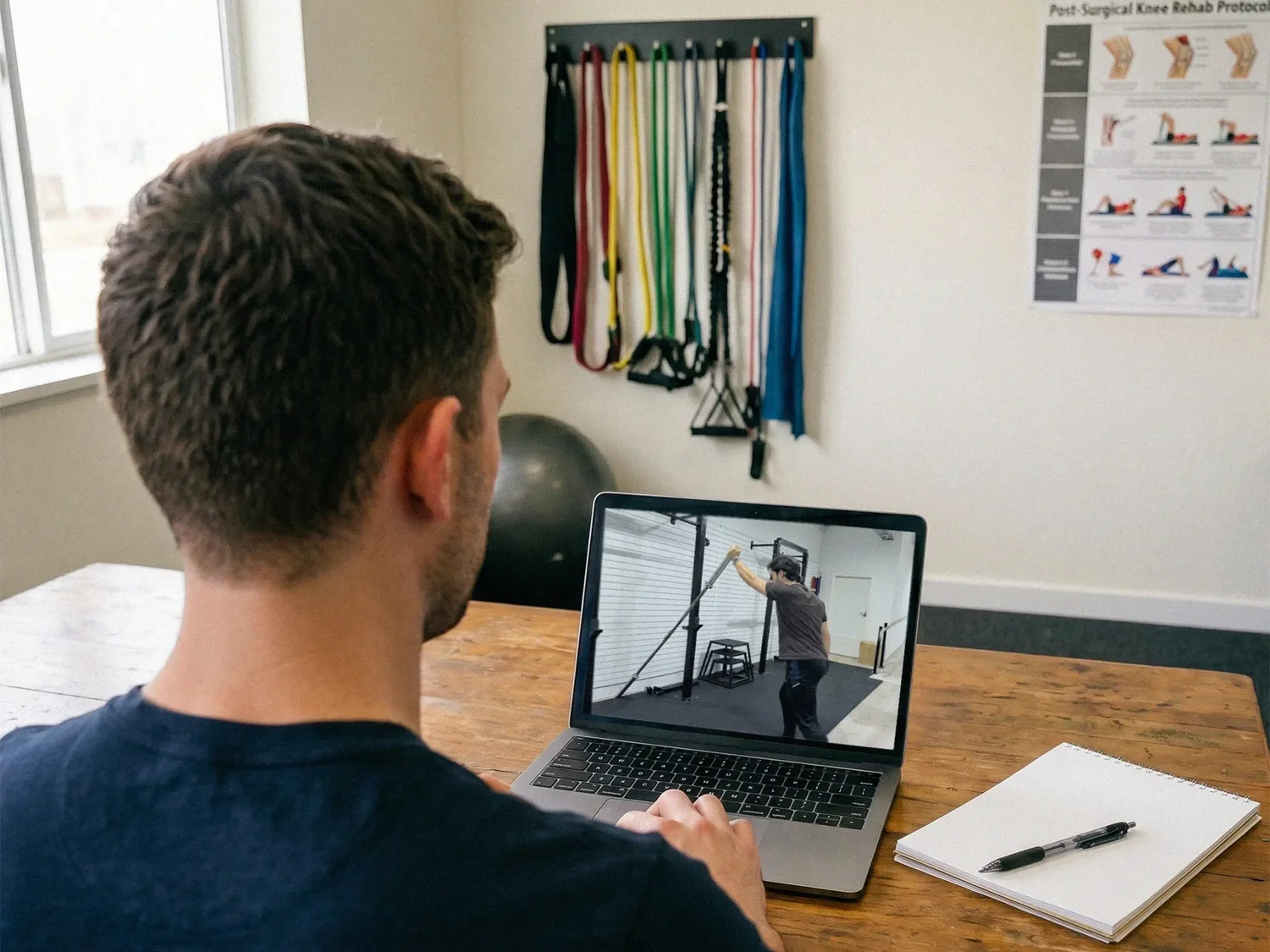 Online injury rehab video consultation