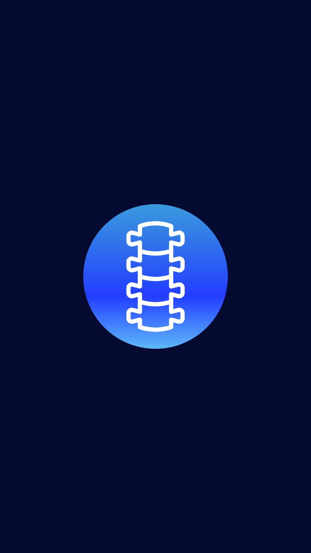 A digital illustration of a telescope icon inside a blue gradient circle on a dark background.