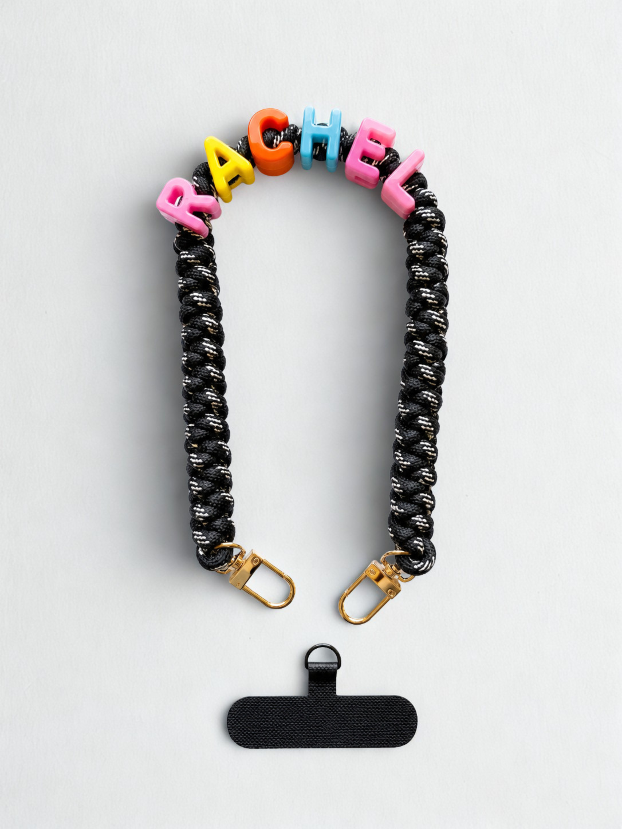 Custom Big Letter Beaded Paracord Phone Wristlet