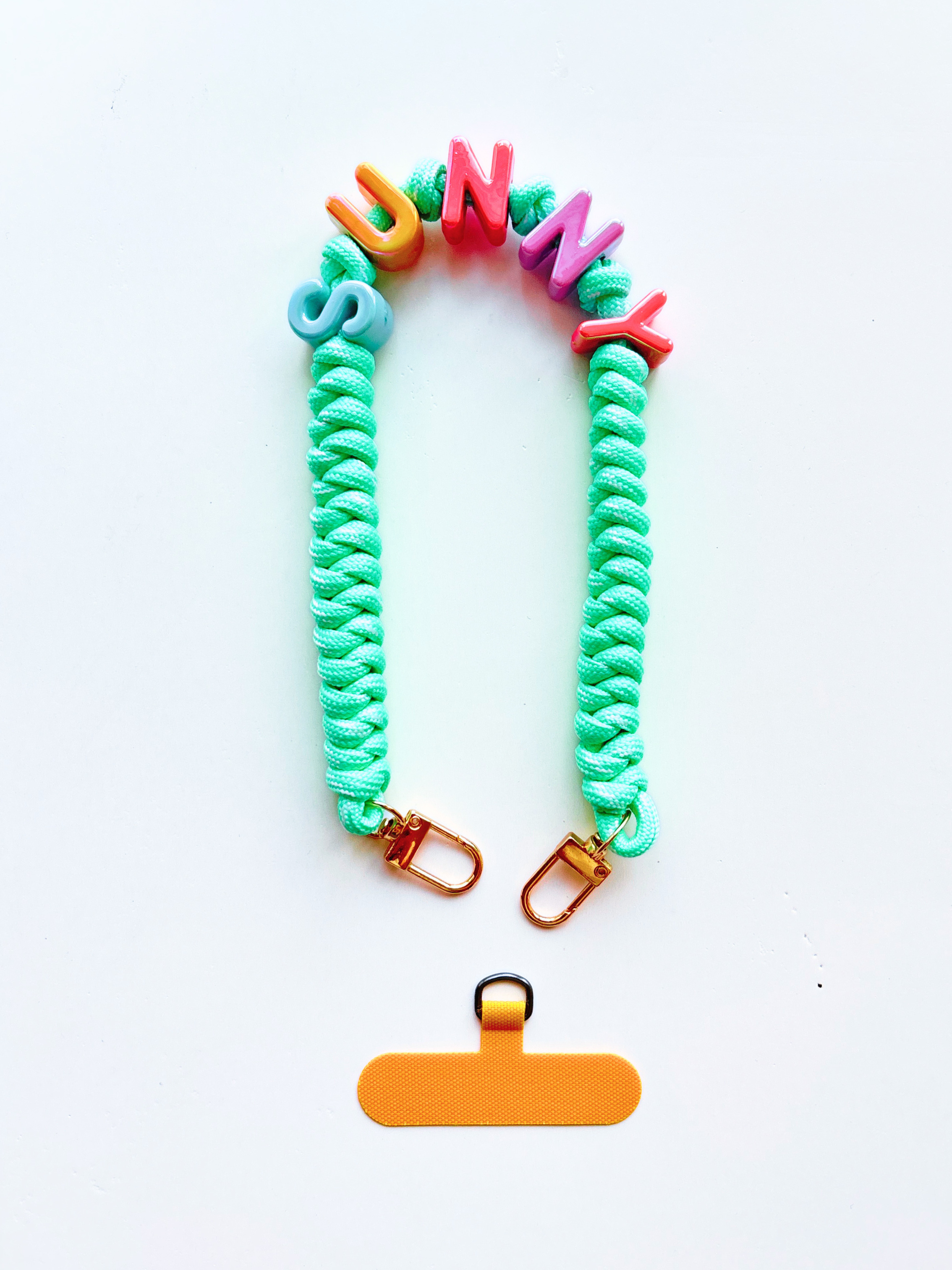 Custom Big Letter Beaded Paracord Phone Wristlet
