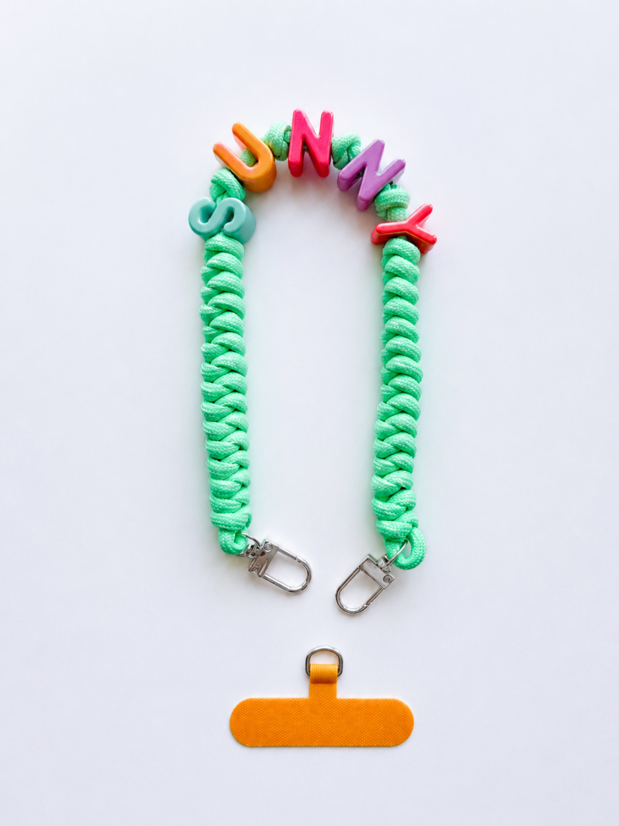 Custom Big Letter Beaded Paracord Phone Wristlet