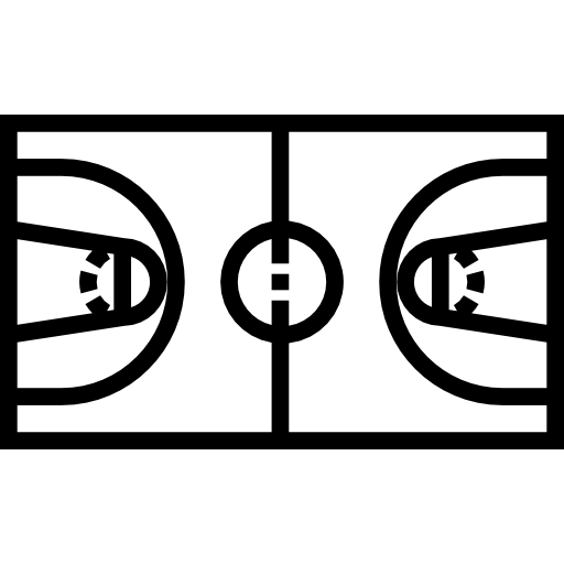 Basketball court outline graphic