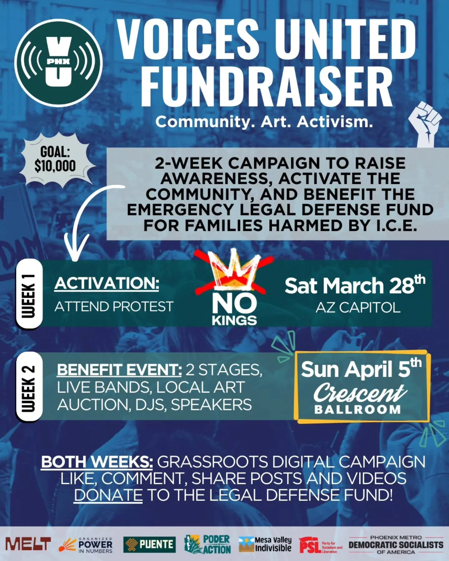 After such an incredible response from the last one, we&rsquo;re excited to announce a new Voices United fundraiser and benefit event!!

It was so beautiful to see this community show up and double the $10K goal last time, raising over $20,000 dollar