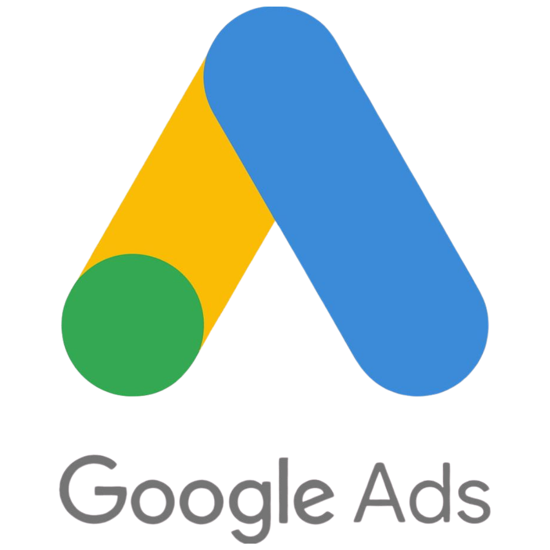 Google Ads logo with a stylized 'A' made of colorful spaces and the words 'Google Ads' underneath.