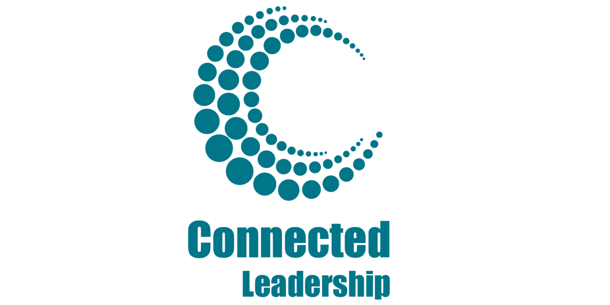 Logo with a stylized letter 'C' made of blue circles and the text 'Connected Leadership' below.