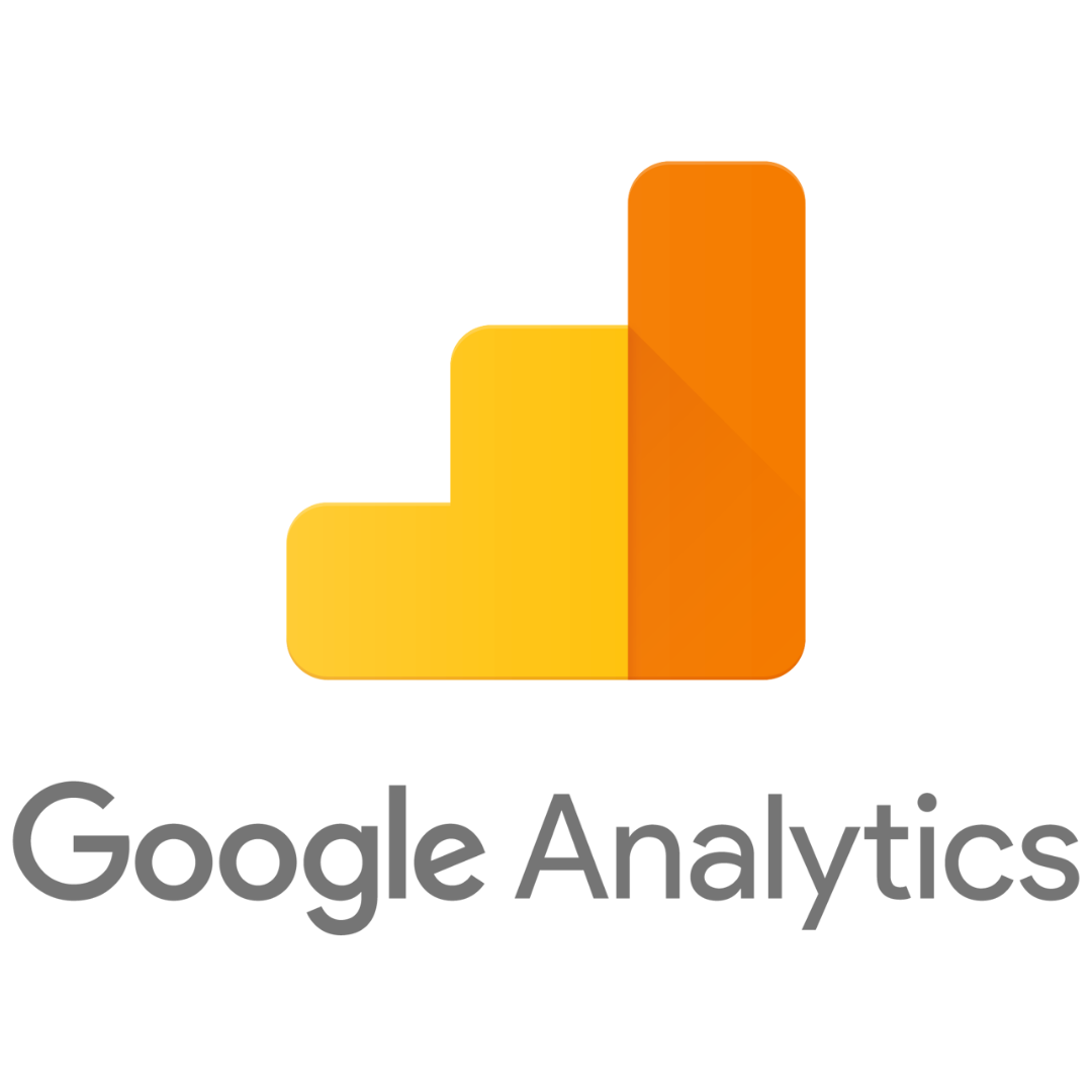 Google Analytics logo featuring a stylized bar graph in yellow and orange with the text 'Google Analytics' beneath.