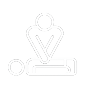 Illustration of a person giving chest compressions during CPR on a person lying down