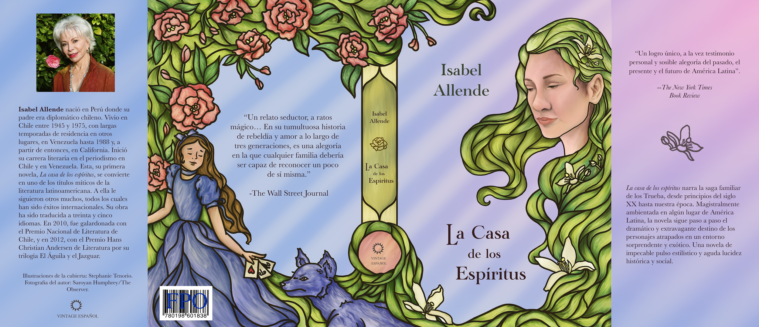 Book cover jacket.
For example purposes.  
Rights to the title of the book and text are owned by the author, Isabel Allende and publisher, Vintage Español. 