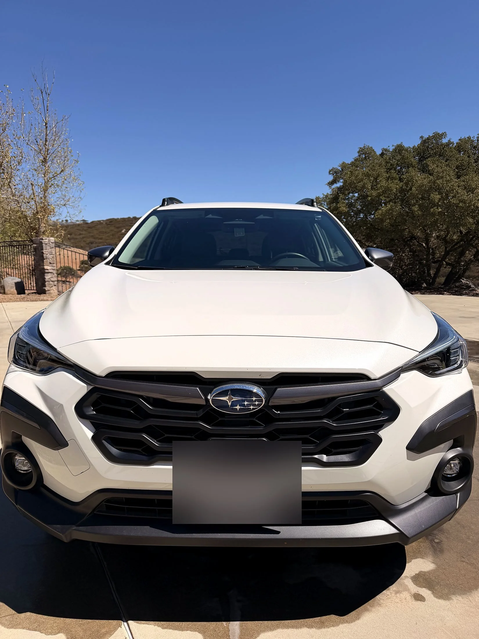 White Subaru Crosstrek after a mobile car detail