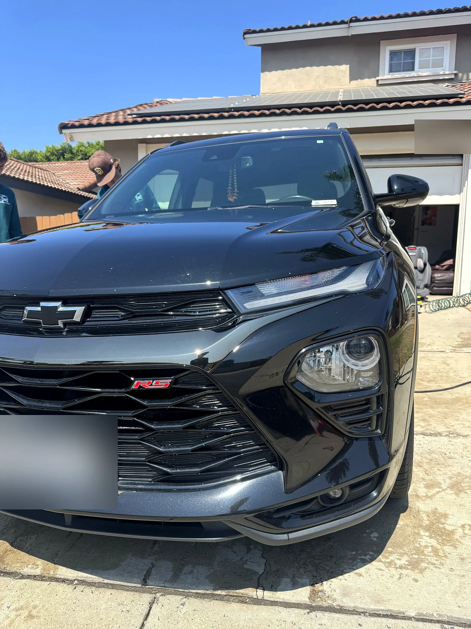 Black Chevy Trailblazer RS after a mobile car detail