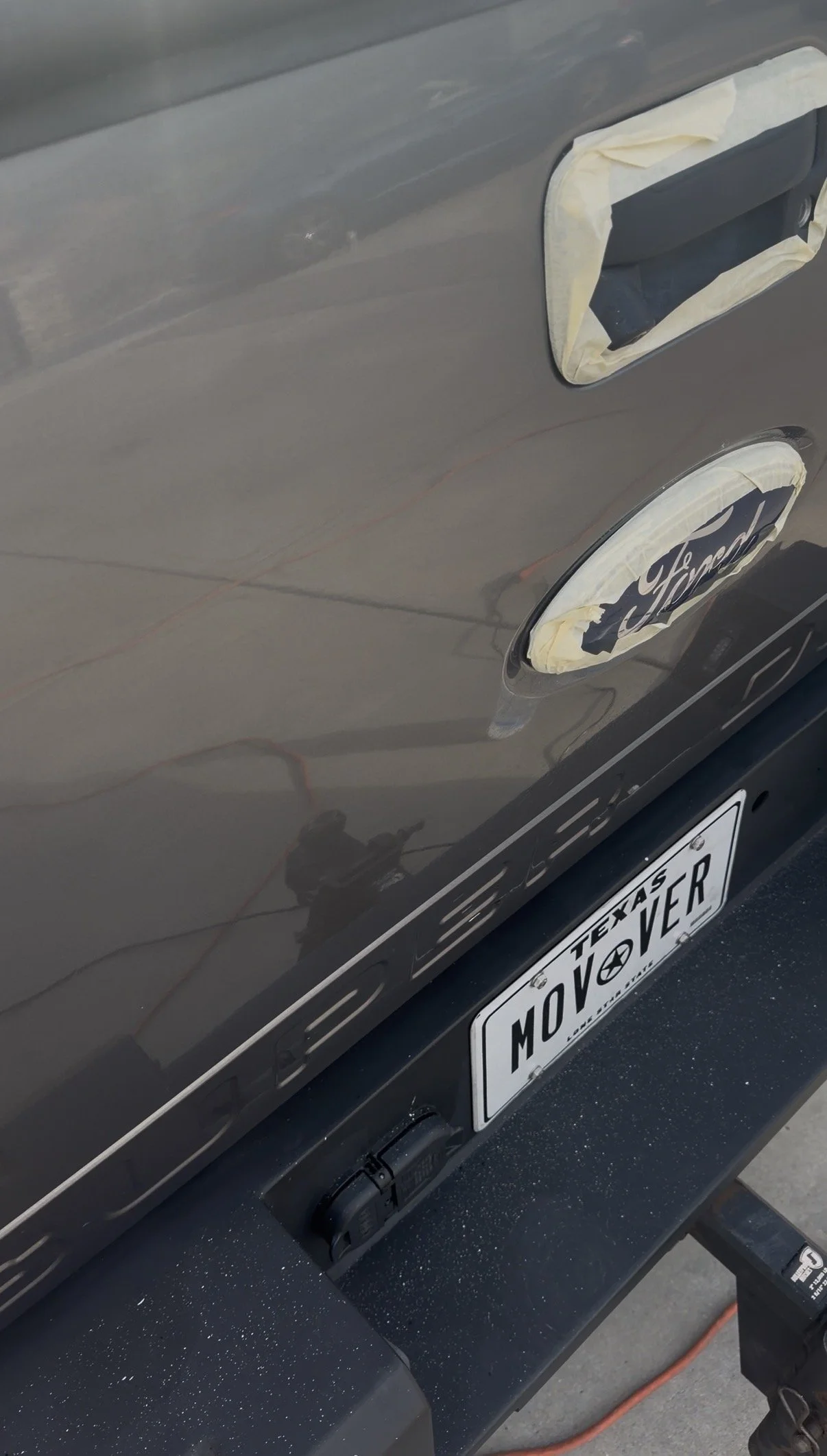 Ford F450 Tailgate right after paint correction