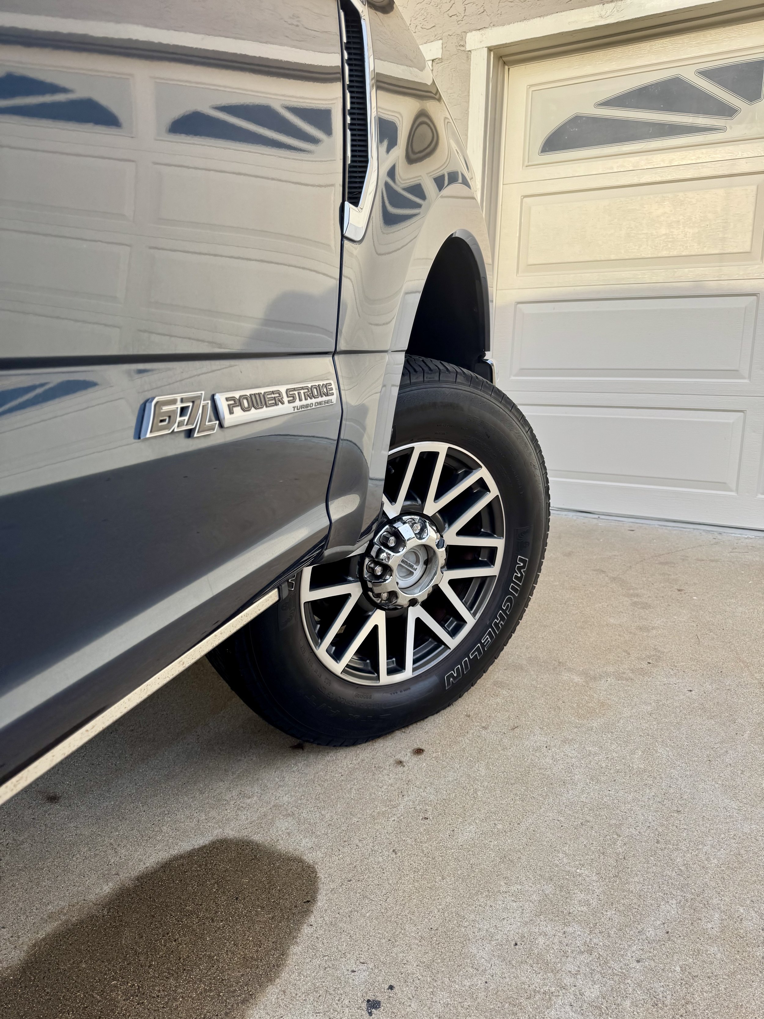 Ford Super Duty wheel and tire after a wheel cleaning