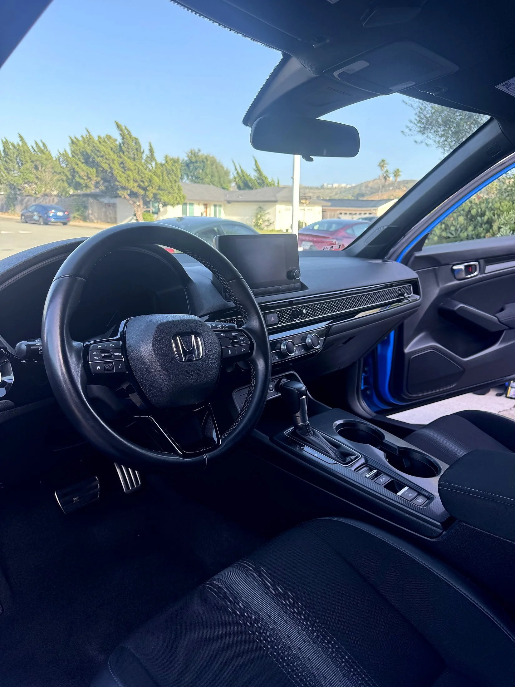 Honda Civic interior after a full car detail in Poway