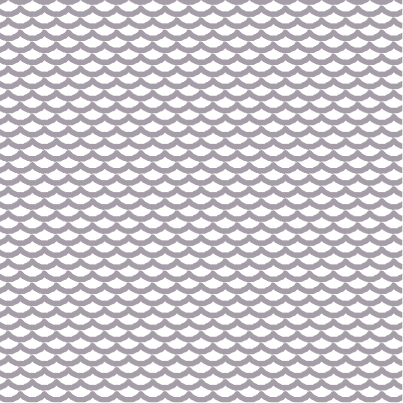 Close-up of a fabric with a repeating scale pattern in dark purple and black colors.