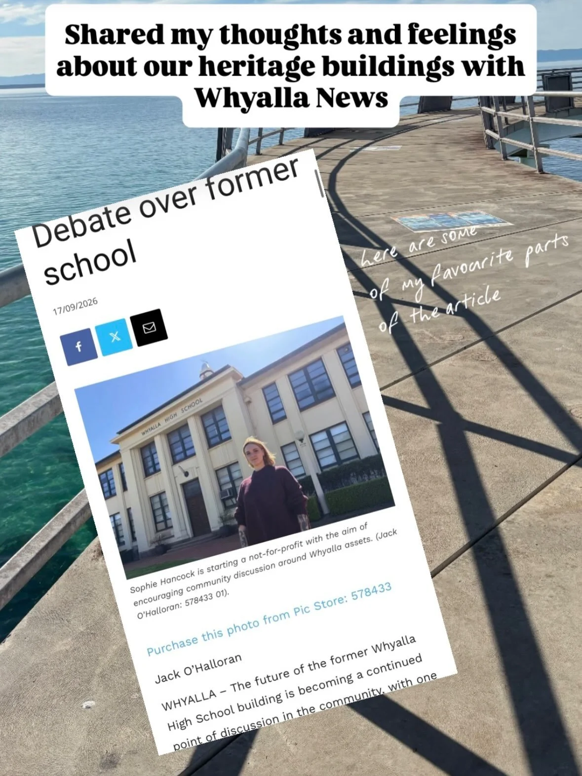 The full article is behind a paywall (ew) but here are some snippets, specifically around Groundswell and the old WHS site 🌻 #whyalla #whyallatourism #whyallaproud #groundswellwhyalla #southaustralia