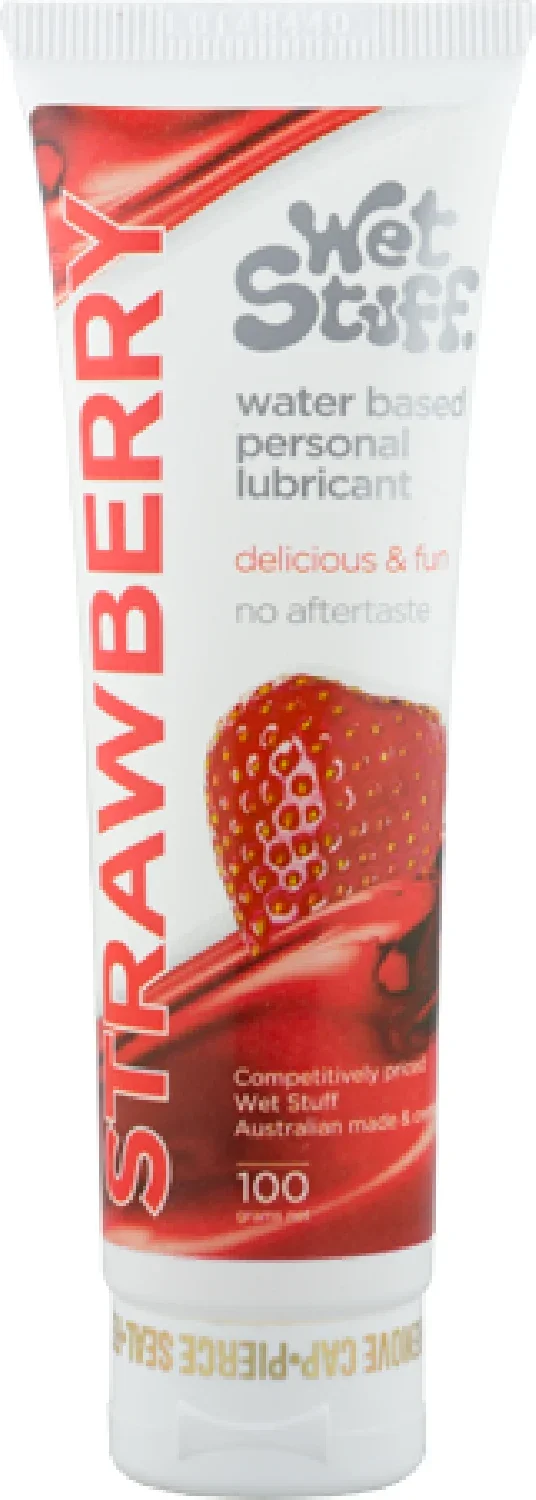 Flavoured Water Based Lubricant Strawberry  - 100 gram Tube Wet Stuff