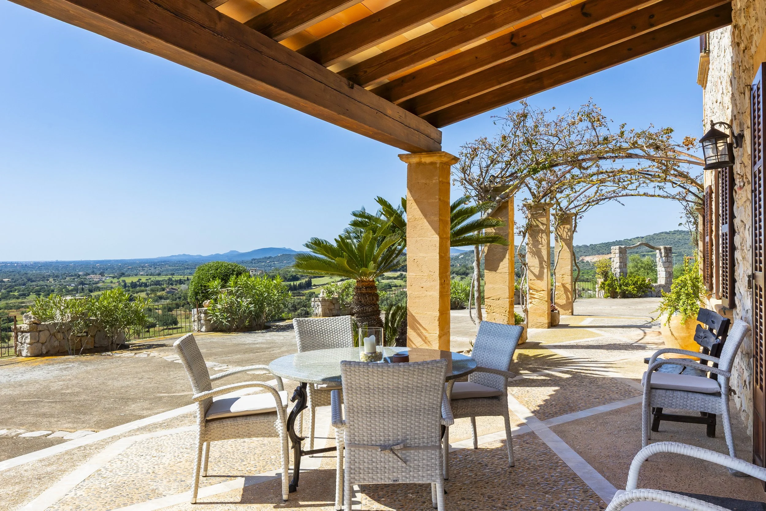Son Galta Mallorca property with swimming pool and panoramic views over Cala Millor real estate photography