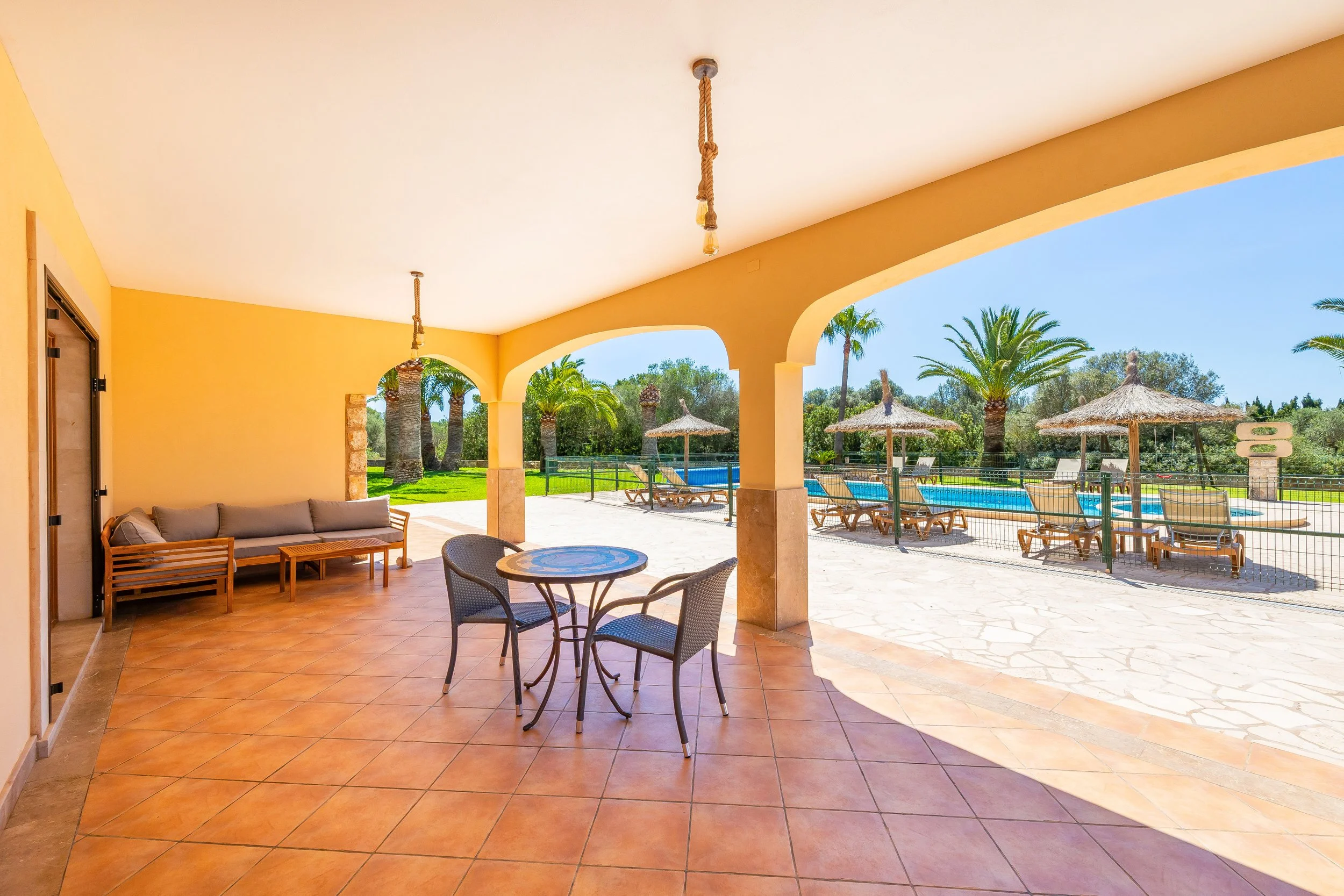Rural house near Ses Salines Mallorca with swimming pool and Mediterranean countryside real estate photography
