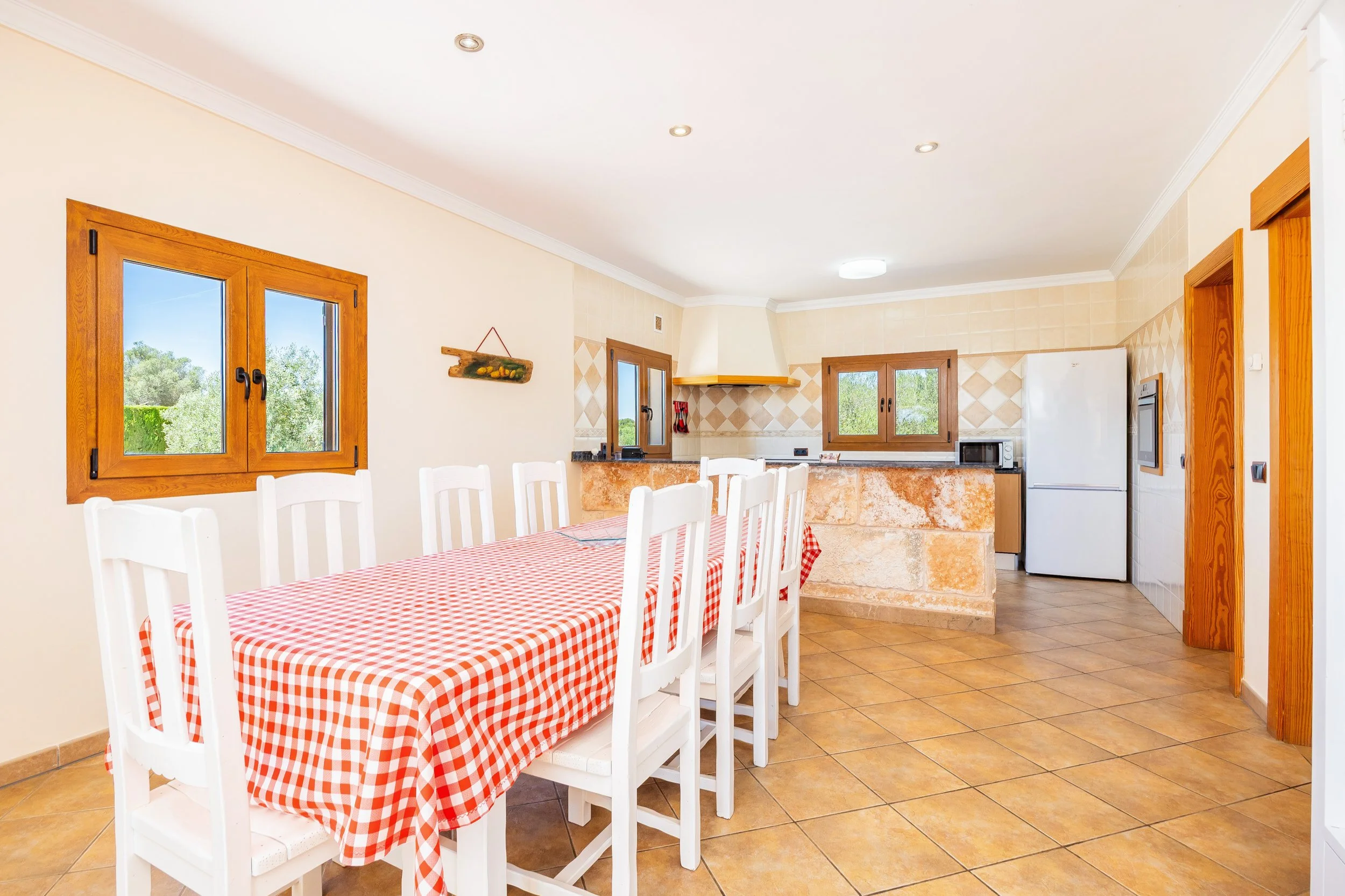 Rural house interior near Ses Salines Mallorca with natural light and Mediterranean style real estate photography