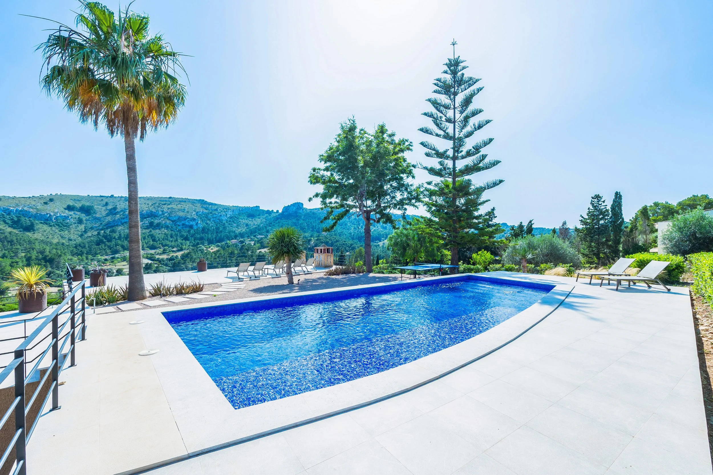 Can Gomez Mallorca countryside house with swimming pool near Son Macià and sea views towards Calas de Mallorca real estate photography