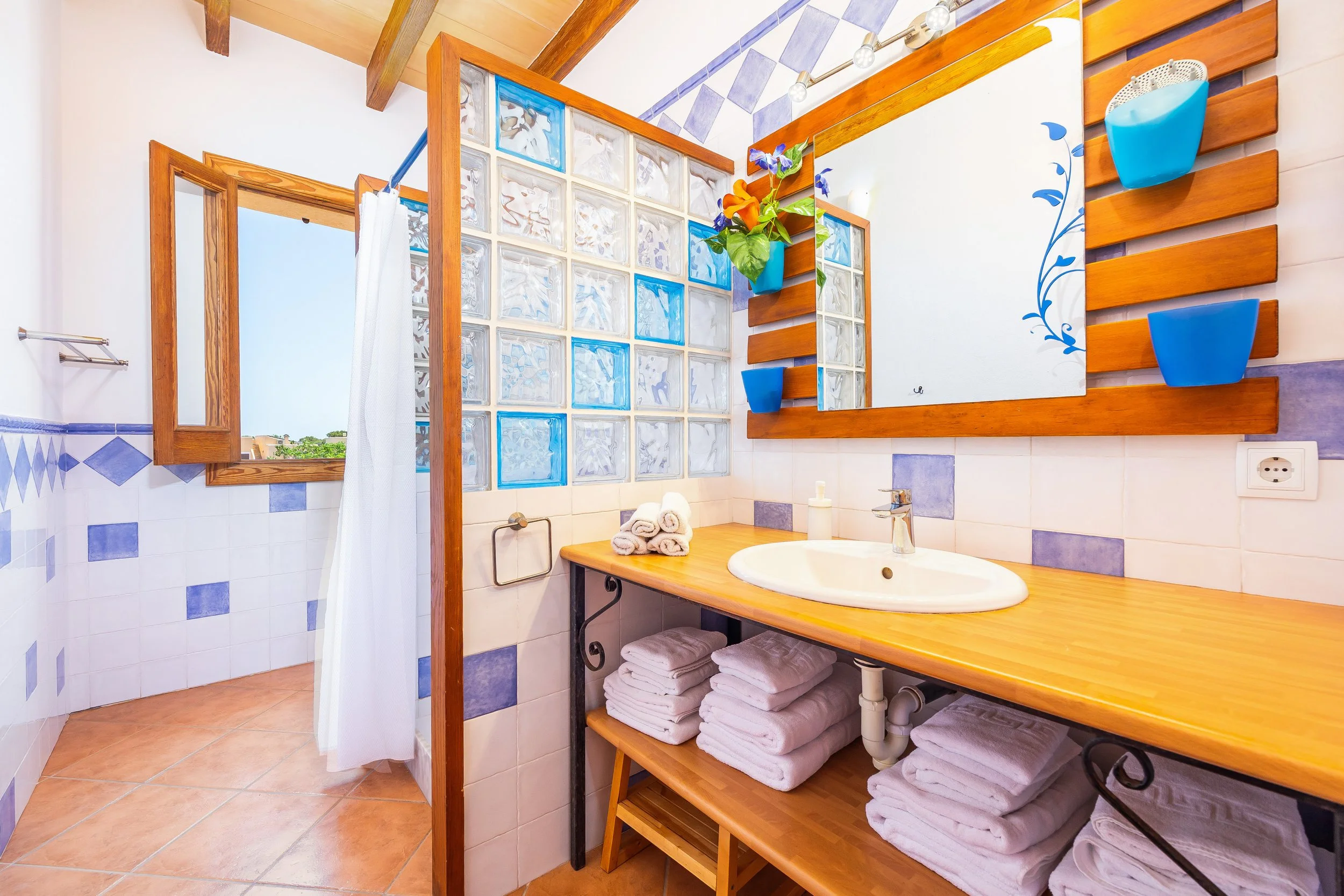 Traditional Mallorcan interior at Can Churi with rustic details and natural light real estate photography