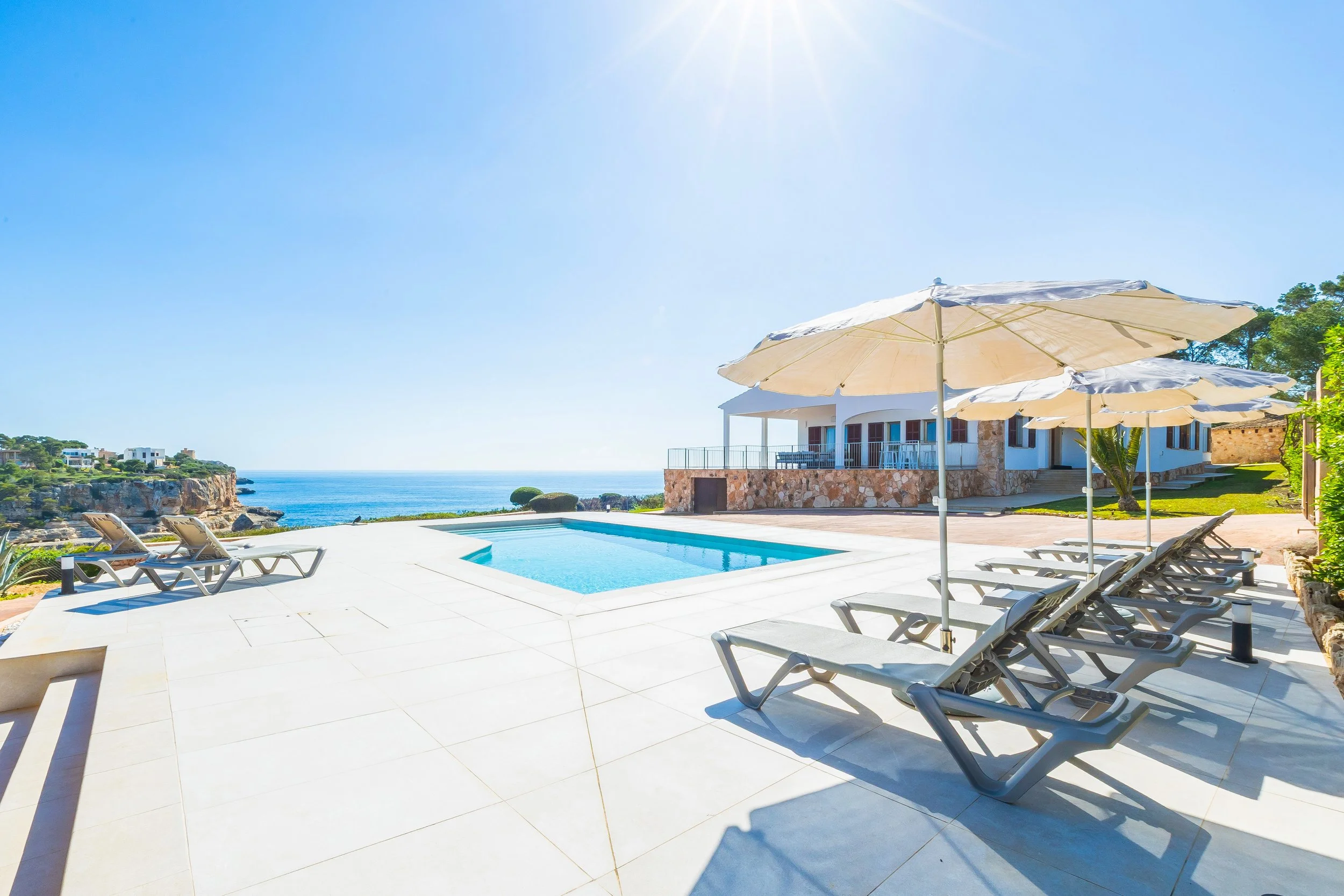 Can Fernando Es Pontàs Mallorca first line coastal property with panoramic sea views real estate photography