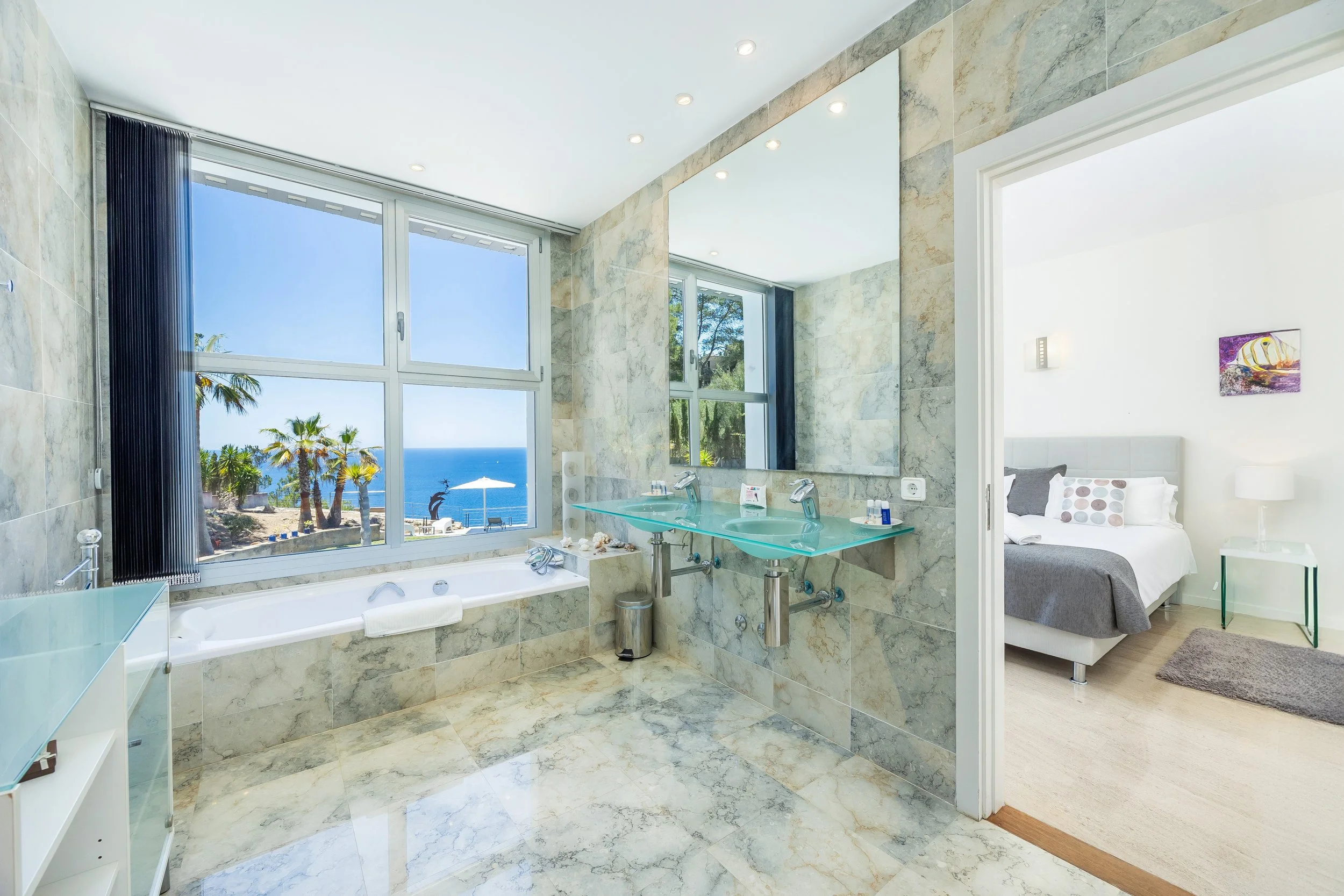 Luxury bathroom interior real estate photography in Mallorca