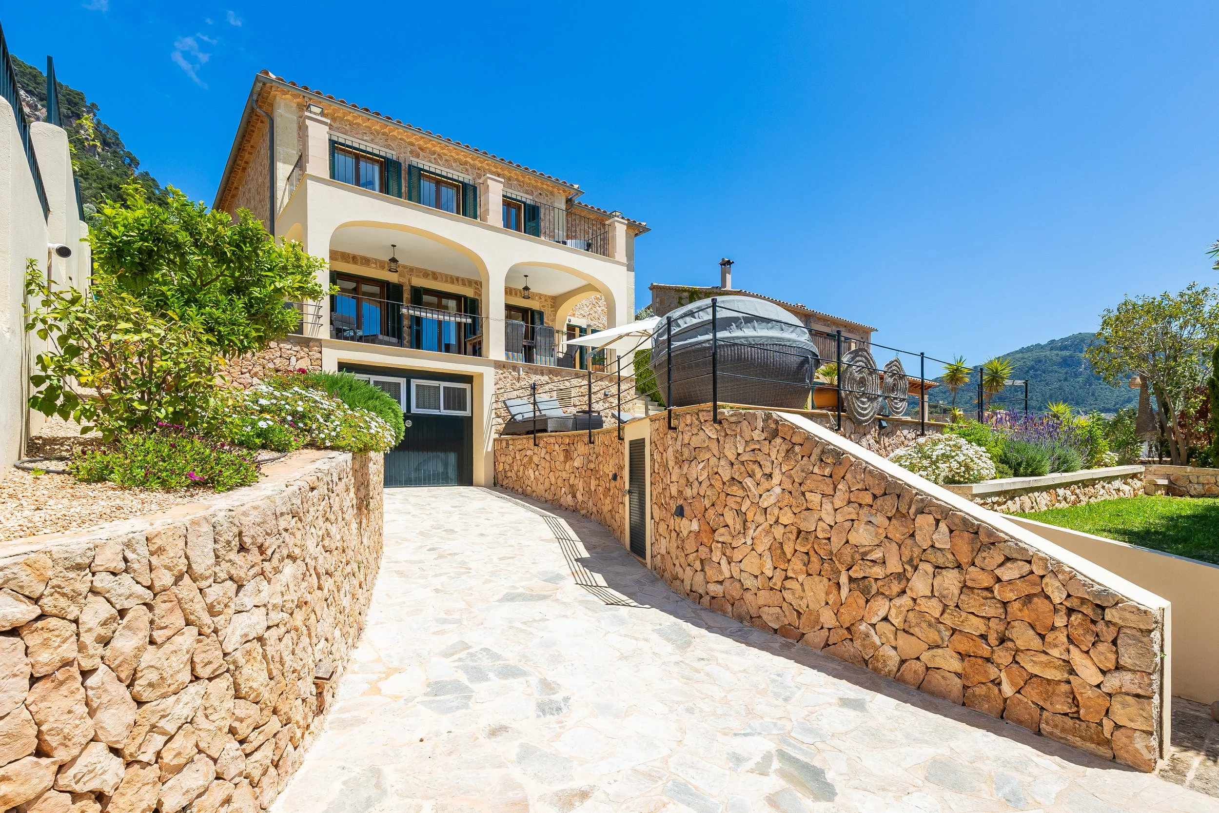 Traditional Mallorcan finca exterior photography at Sa Papaiona with natural light