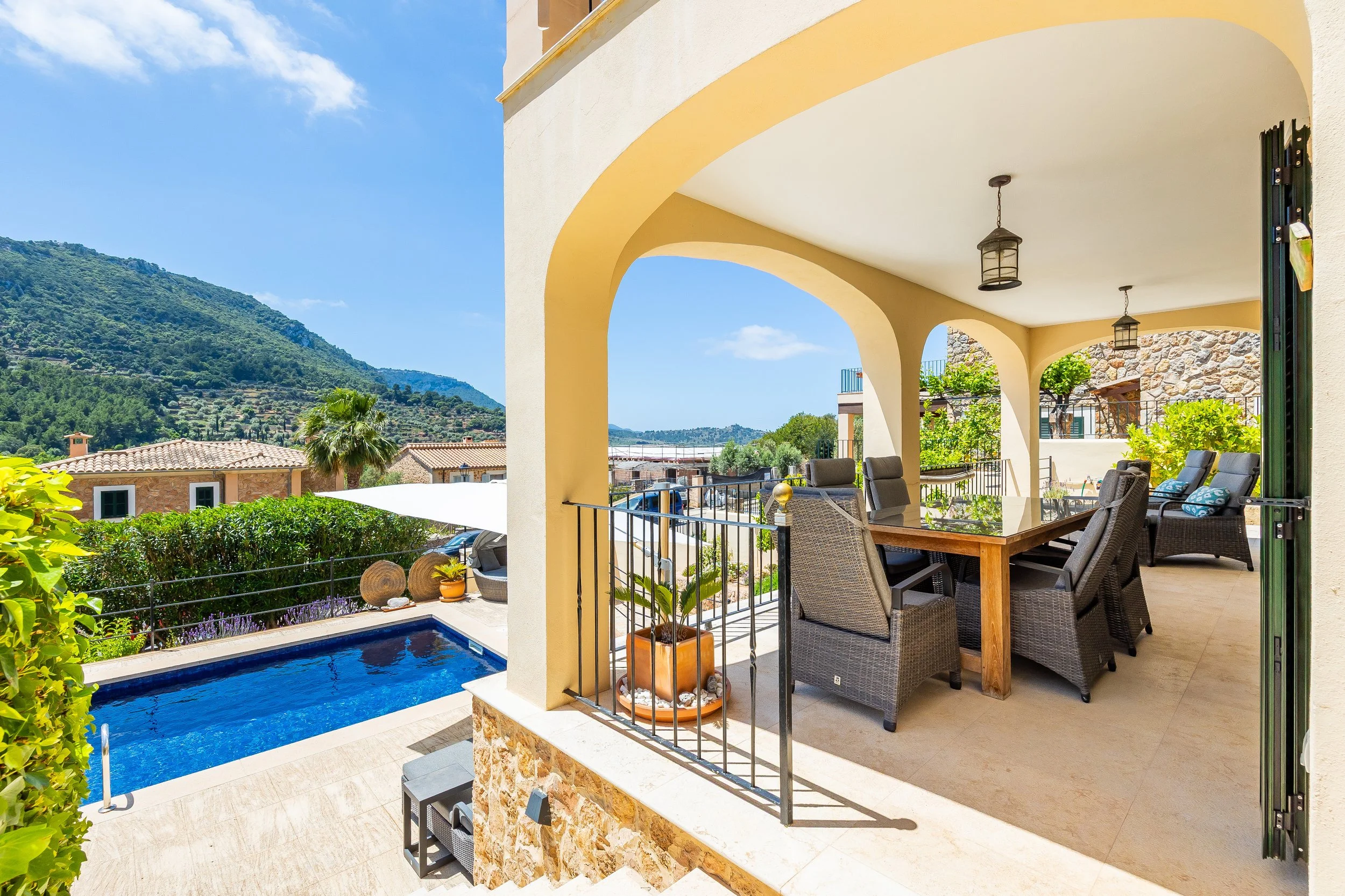 Sa Papaiona Mallorca traditional finca exterior with countryside views real estate photography