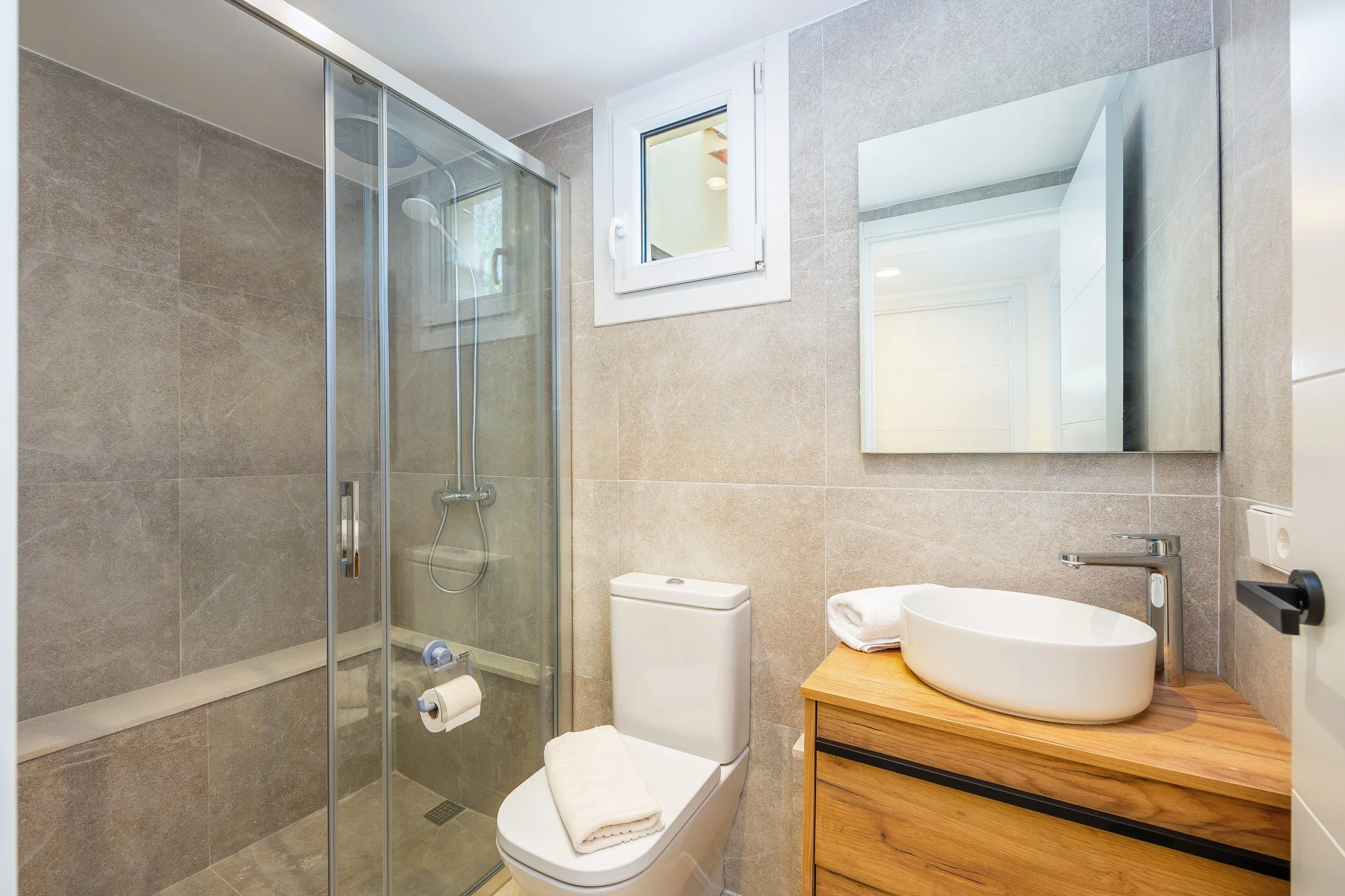 Can Gomez Mallorca renovated countryside interior with natural light and modern rustic style real estate photography