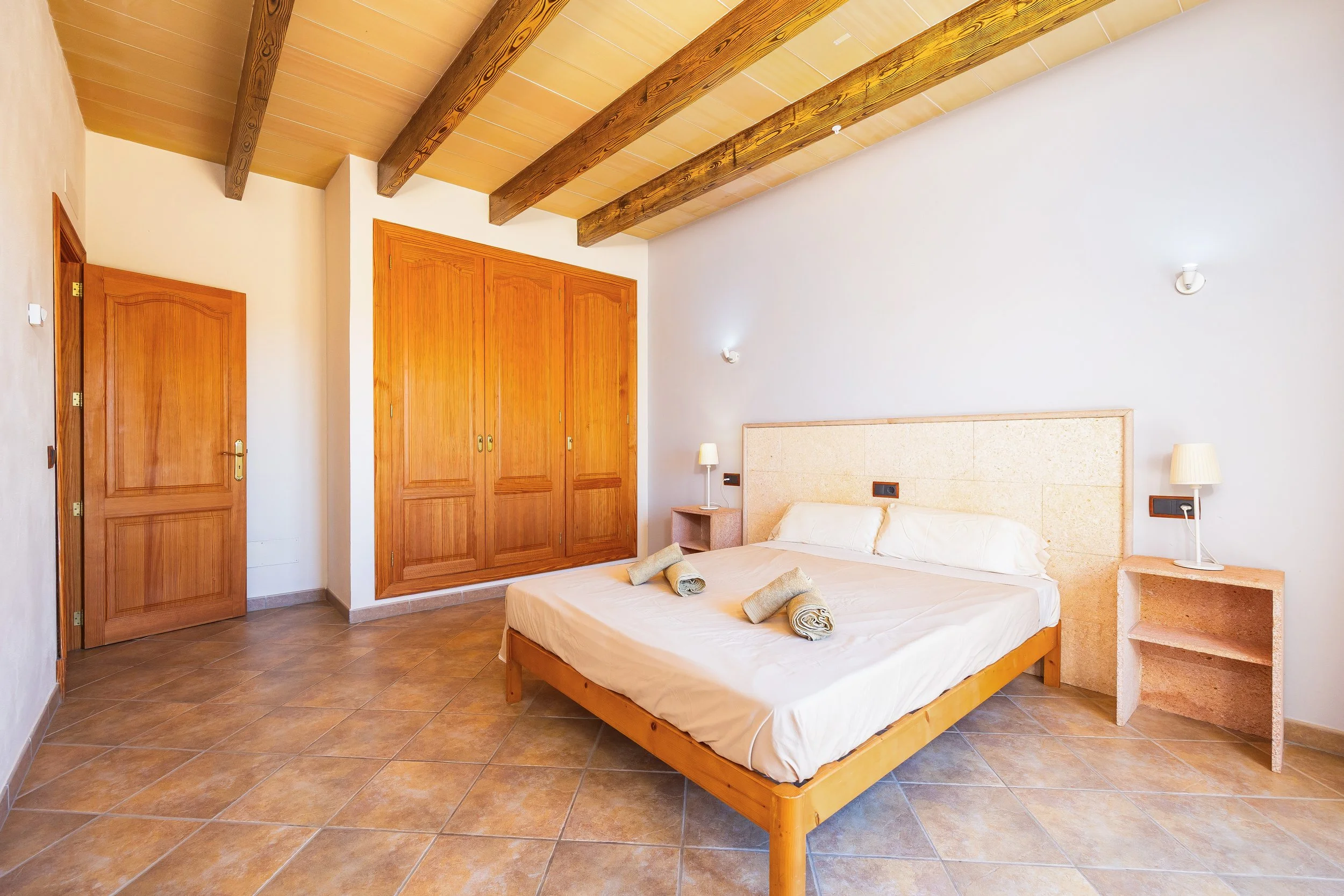 Rural house interior near Ses Salines Mallorca with natural light and Mediterranean style real estate photography