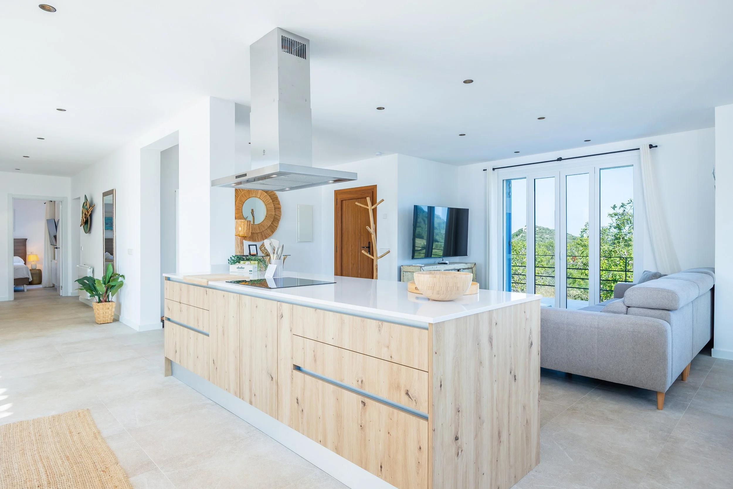 Can Gomez Mallorca renovated countryside interior with natural light and modern rustic style real estate photography